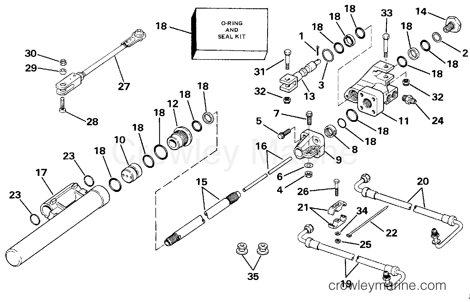 1986 Rigging Accessories - Steering - STEERING CYLINDER KIT