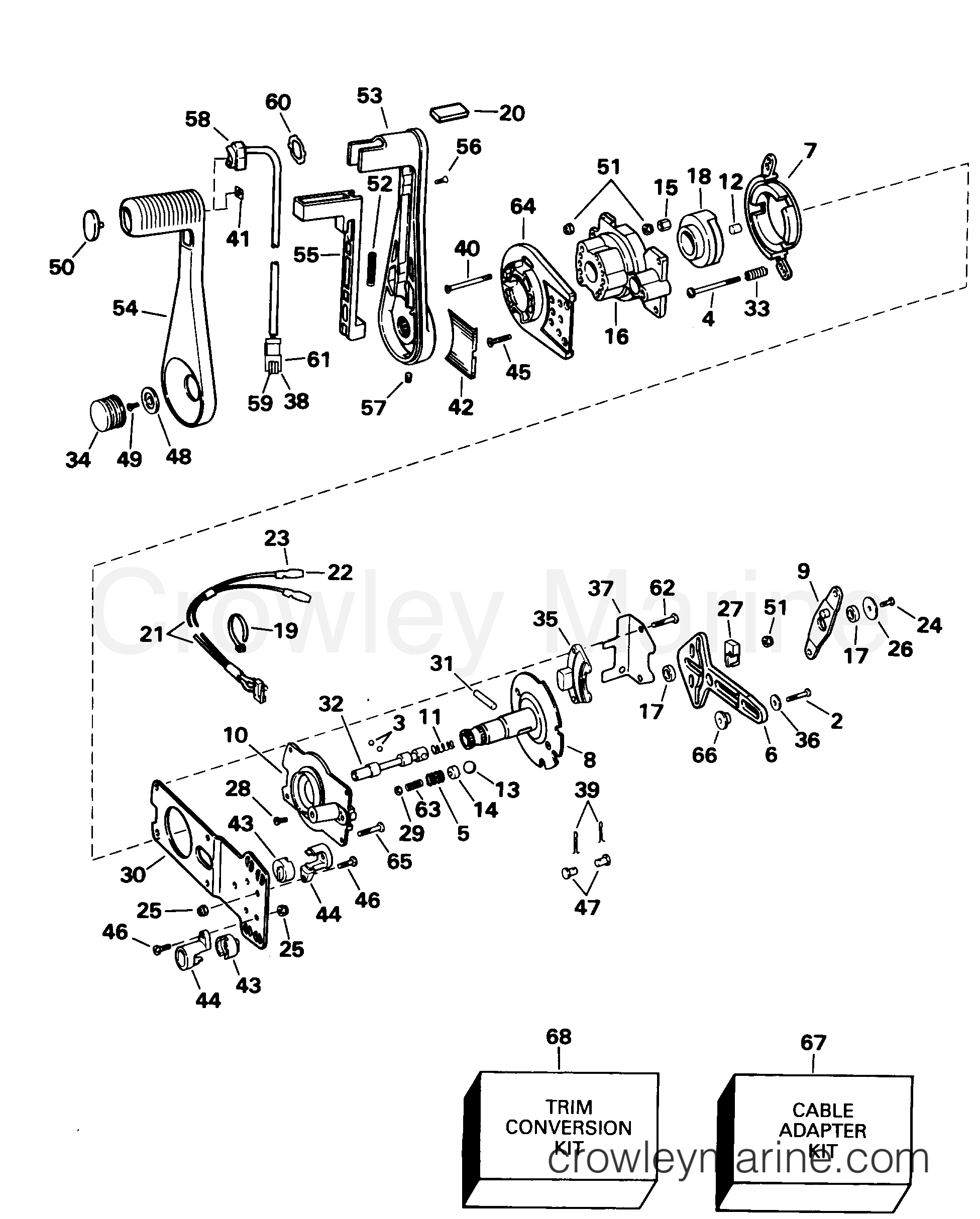 1998 Rigging Accessories - Remote Controls - REMOTE CONTROL ASSEMBLY -- CONCEALED SIDE MOUNT