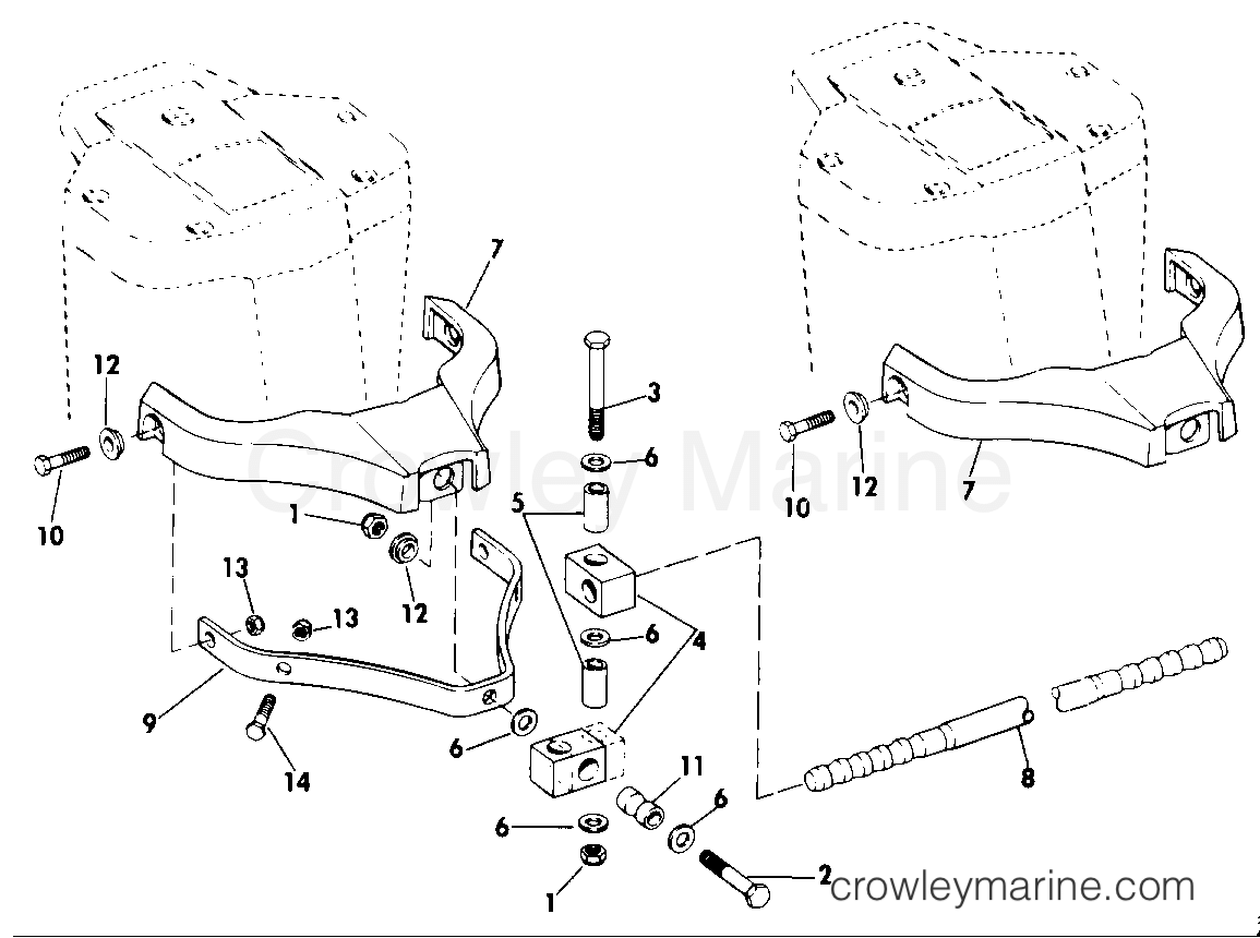 1985 Rigging OMC Stern Drive - All Models - DUAL STEERING KIT