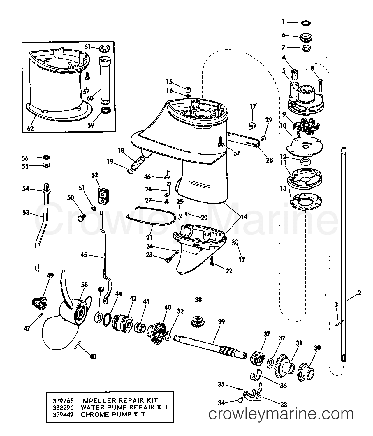 1973 Outboard 9.5 - 9322B - GEARCASE