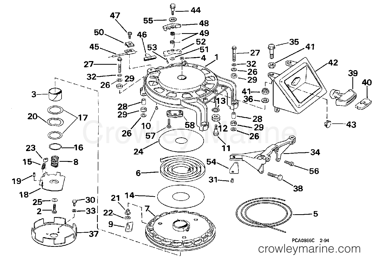 1998 Outboard 65 - SJ65RSLD - REWIND STARTER