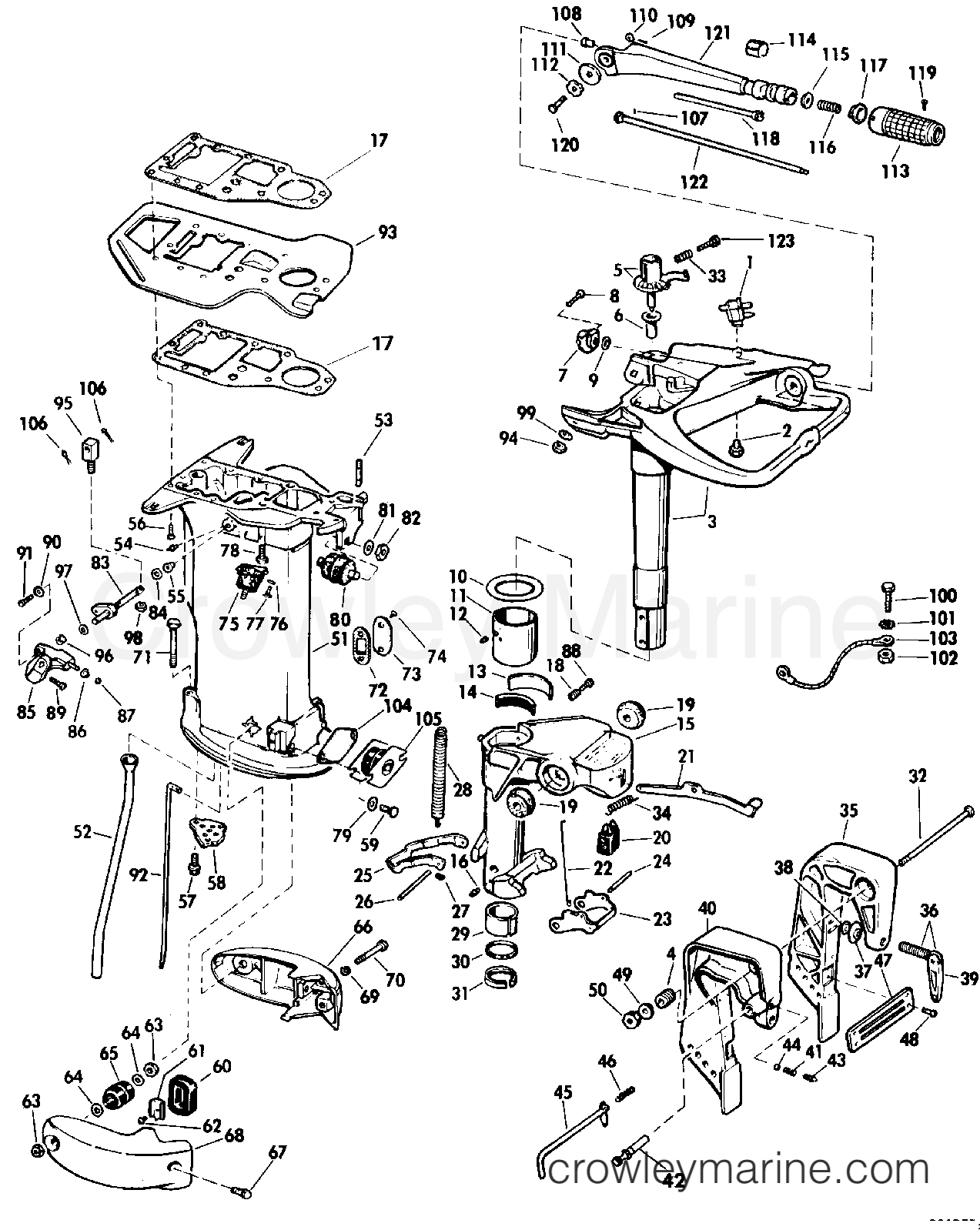 1986 Outboard 40 - J40RWCDB - MIDSECTION