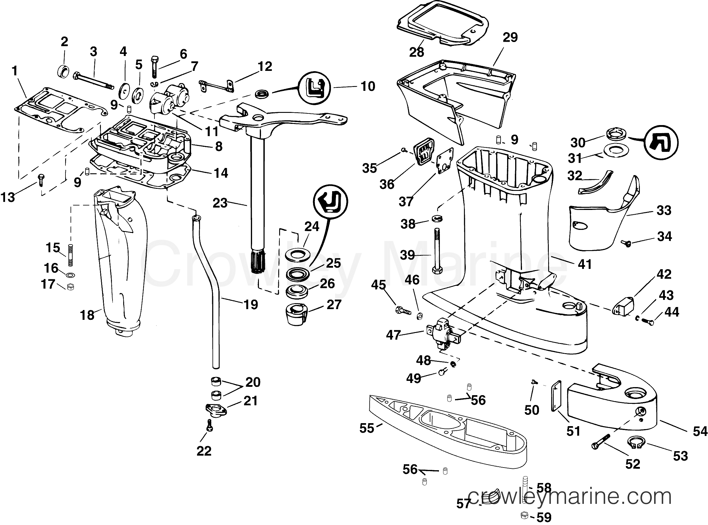 2005 Outboard 55 - J55WRYSOB - MIDSECTION