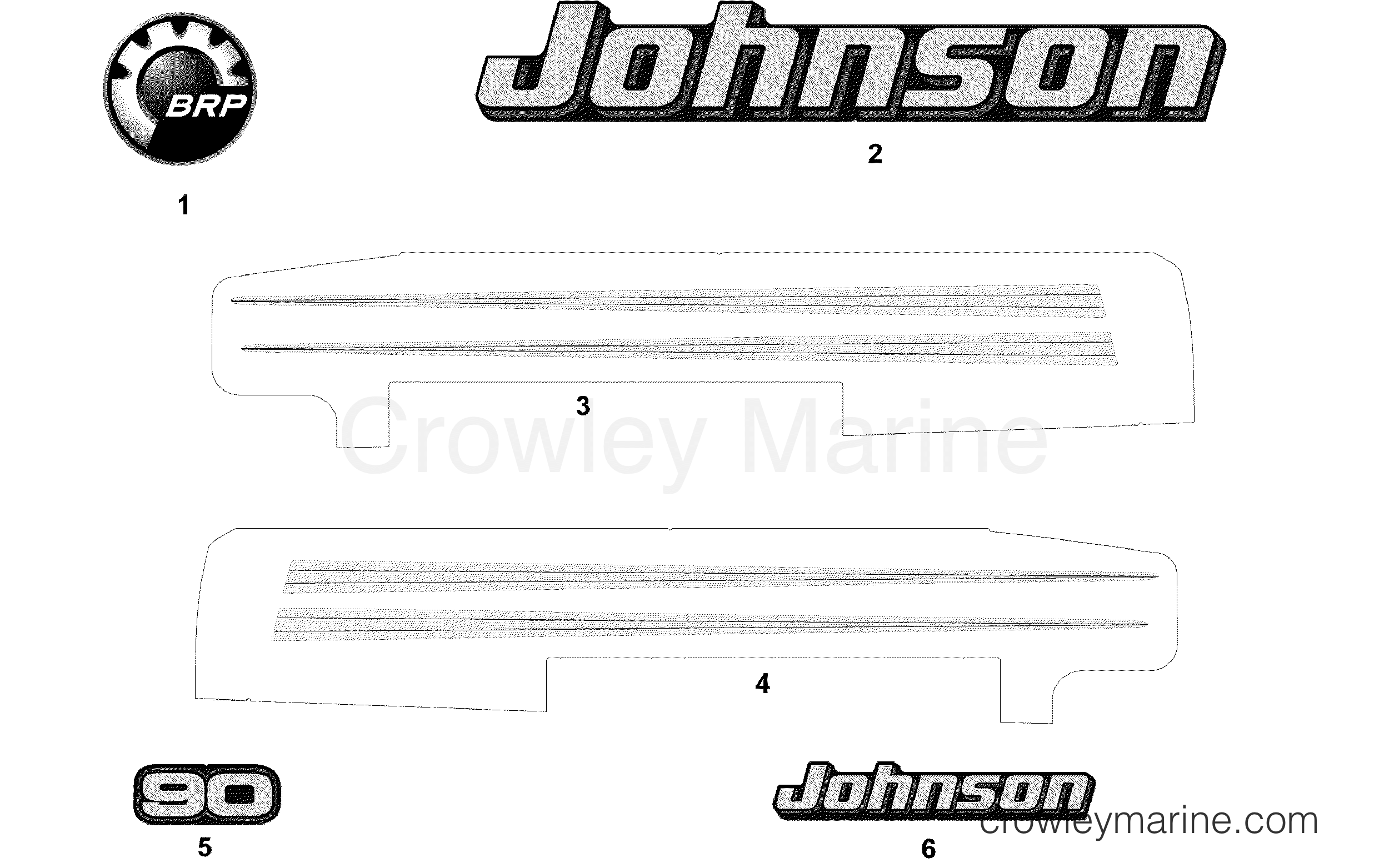2006 Outboard 90 - J90GLSDE - DECALS GRAPHITE MODELS