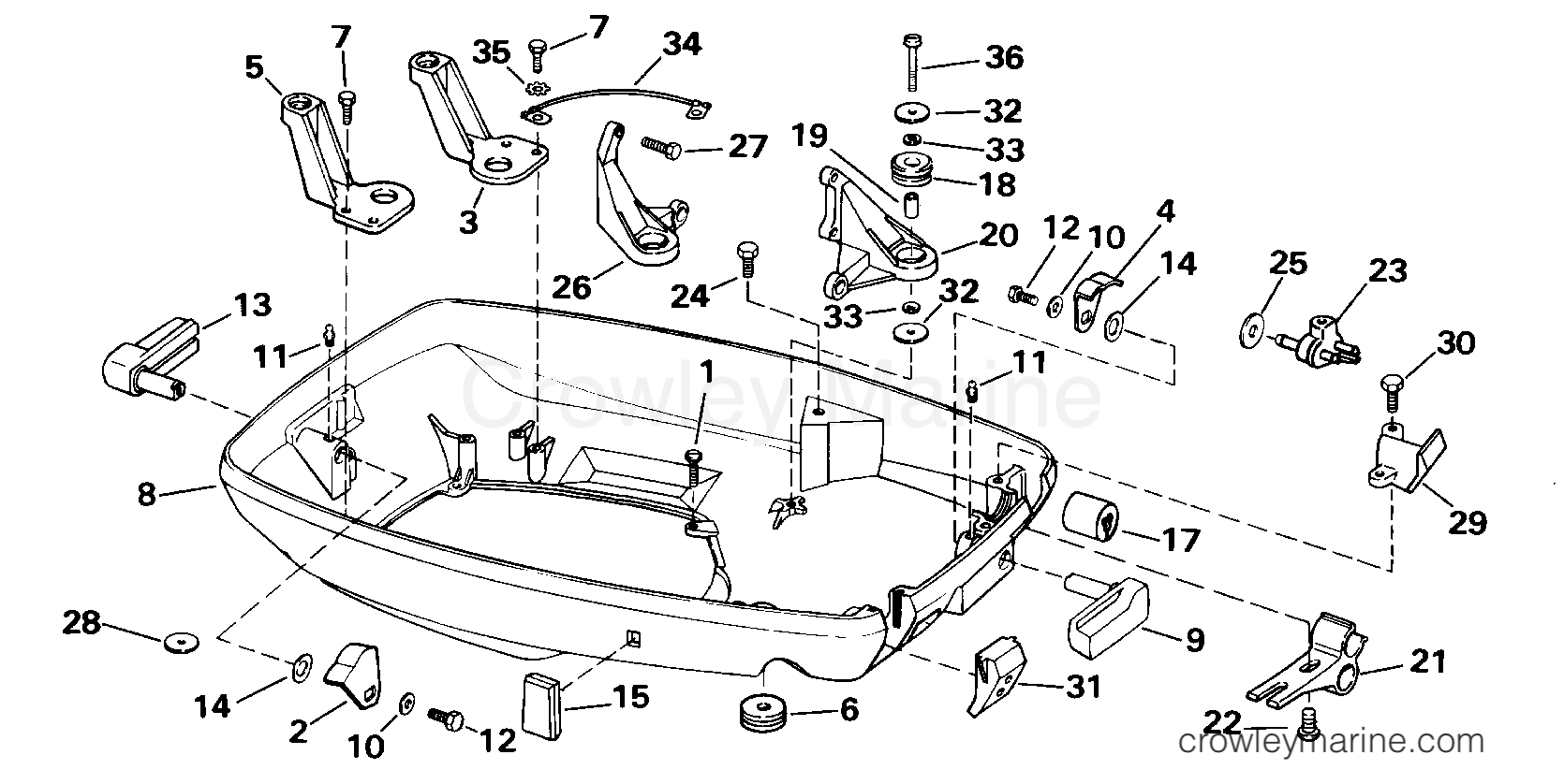2000 Outboard 65 - E65WELSSC - LOWER ENGINE COVER
