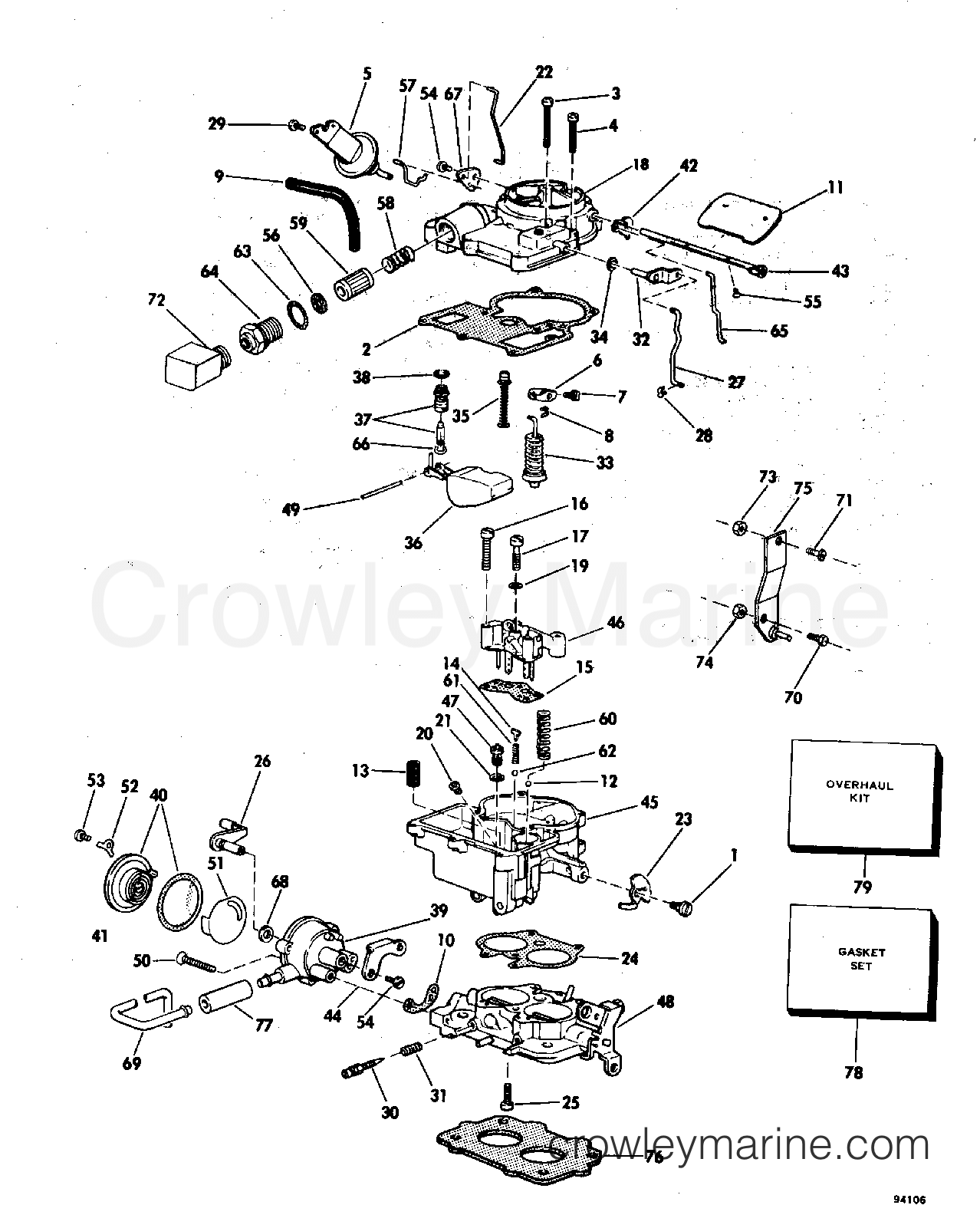 1982 OMC Stern Drive 5 - 504SPMCCNG CARBURETOR GROUP 5.0-2V section