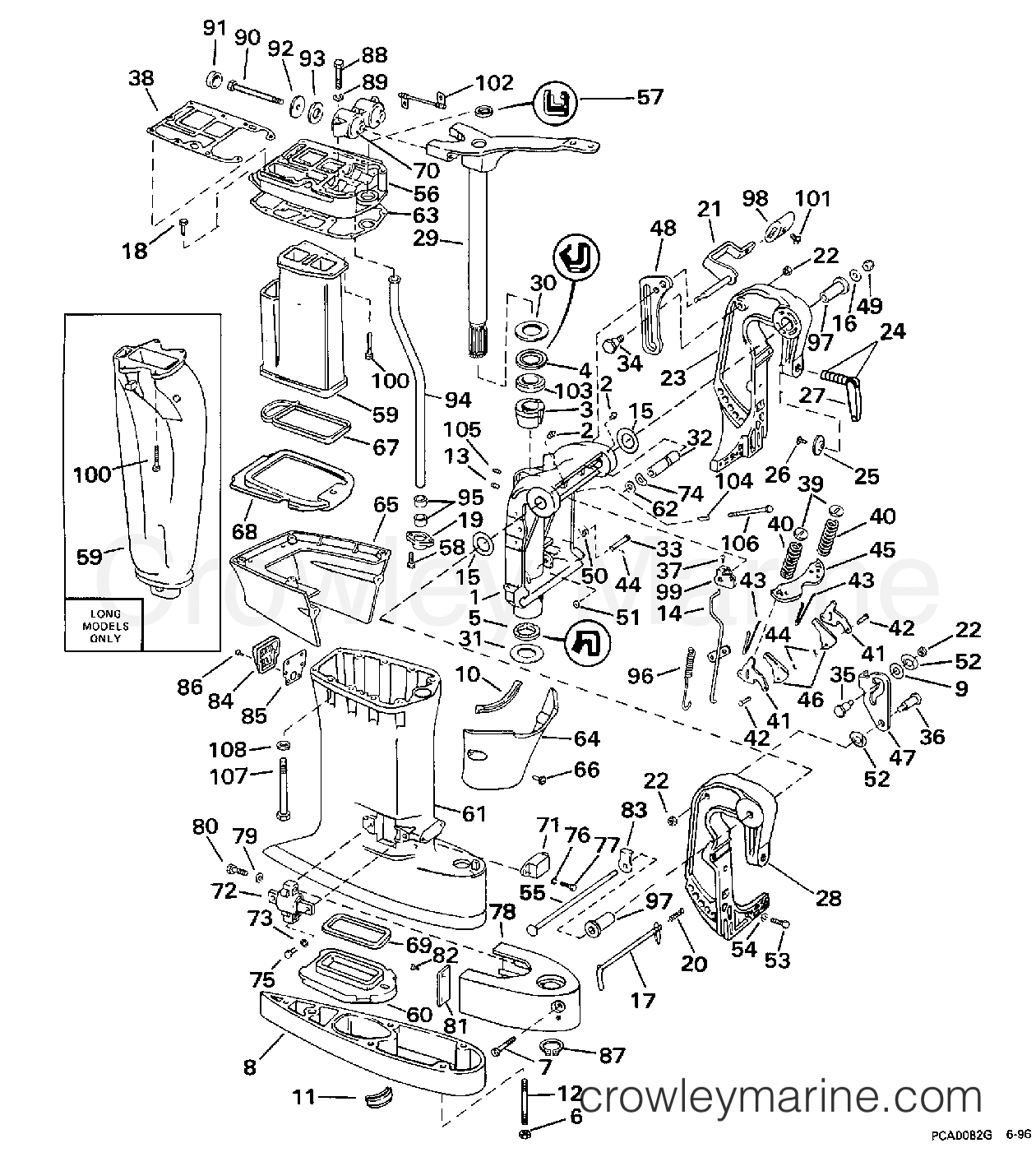 1998 Outboard 40 - SE40RPT2 - MIDSECTION