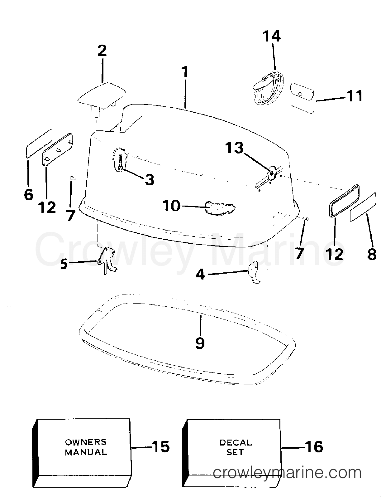 1984 Outboard 25 - E25TECRD - ENGINE COVER - JOHNSON