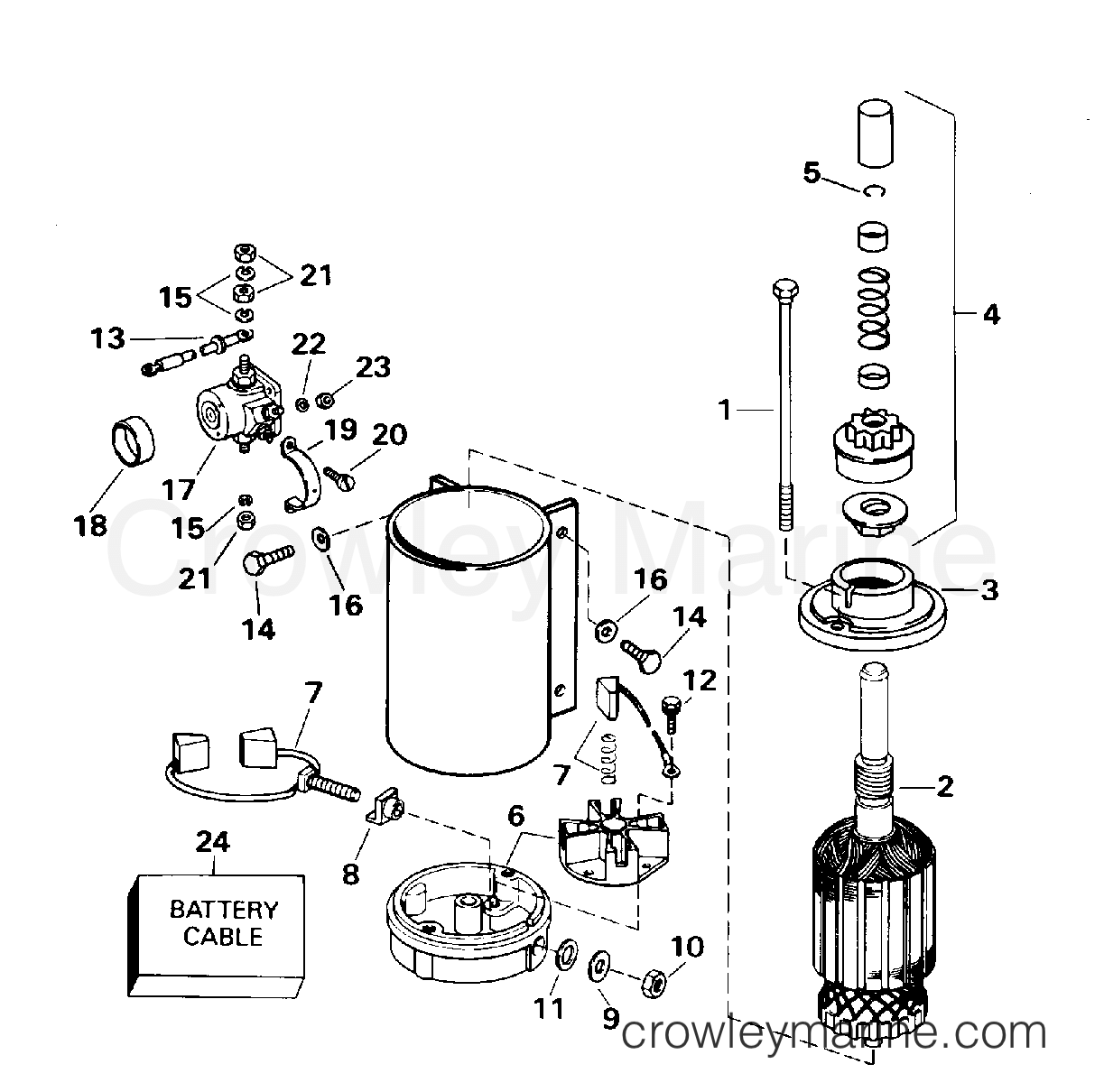 1995 Outboard 100 - E100WTLEOC - ELECTRIC STARTER & SOLENOID