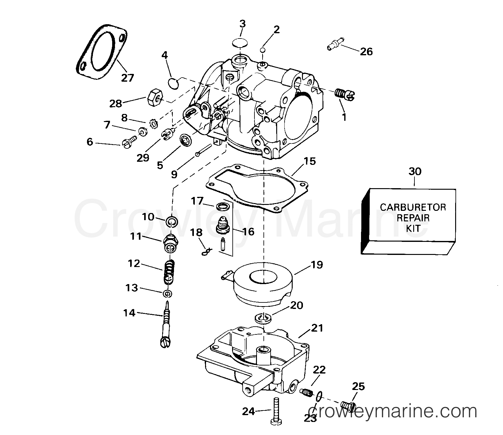 2000 Outboard 25 - J25TELSSD - CARBURETOR