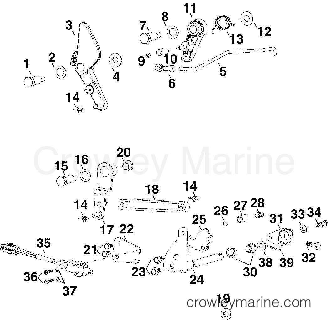 2004 Outboard 40 - E40DRLSRC - THROTTLE & SHIFT LINKAGE