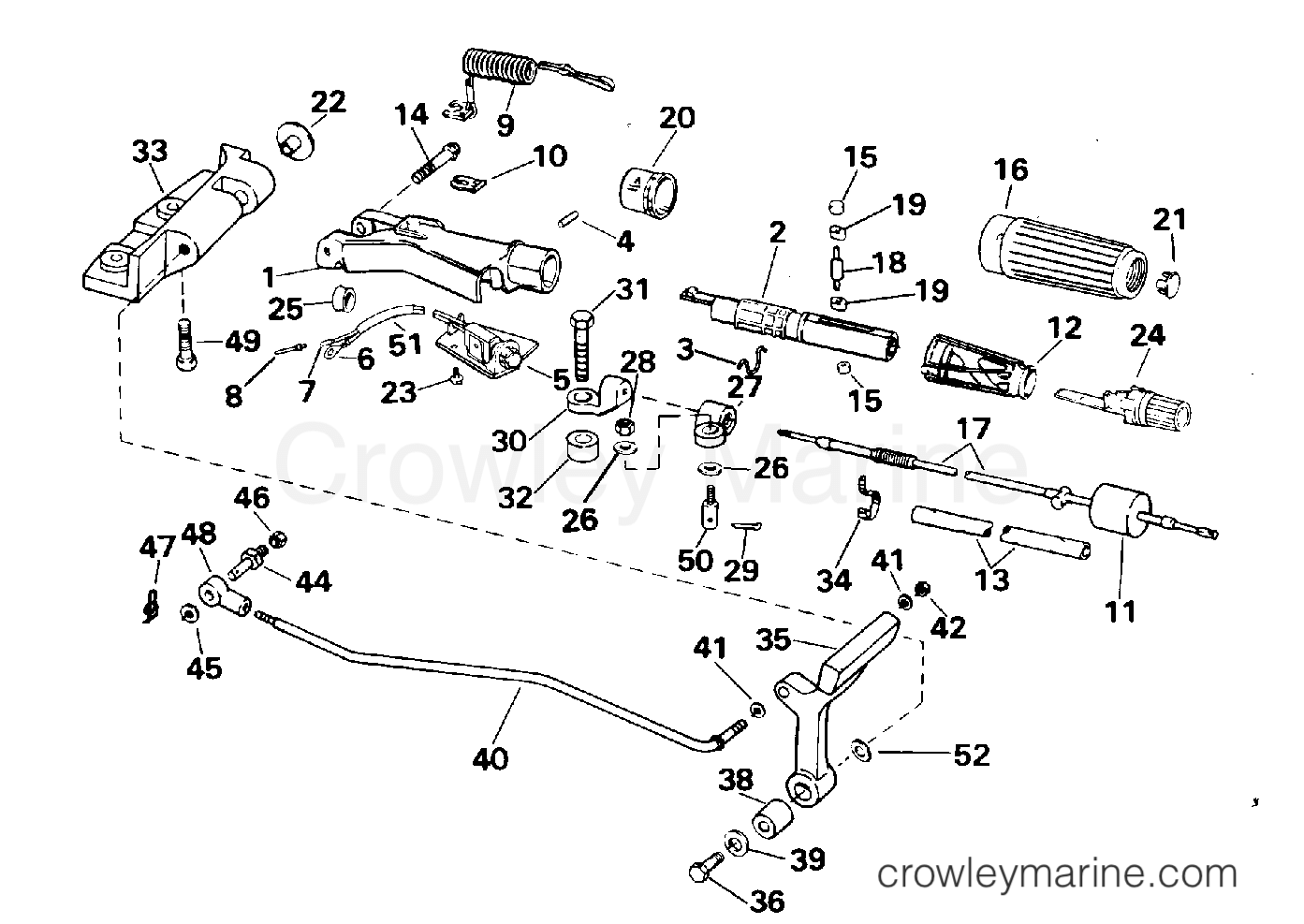 1995 Outboard 25 - J25TEEOR - STEERING AND SHIFT HANDLE