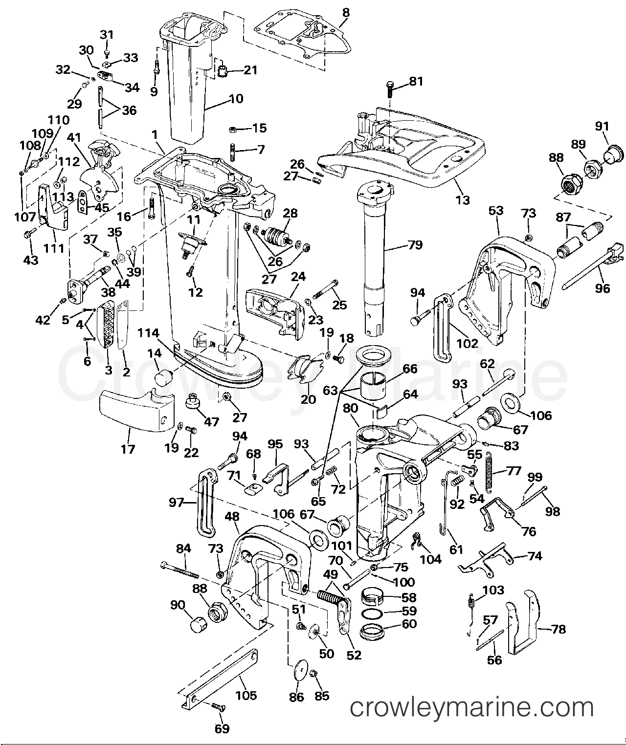 1990 Outboard 30 - J30EESS - MIDSECTION