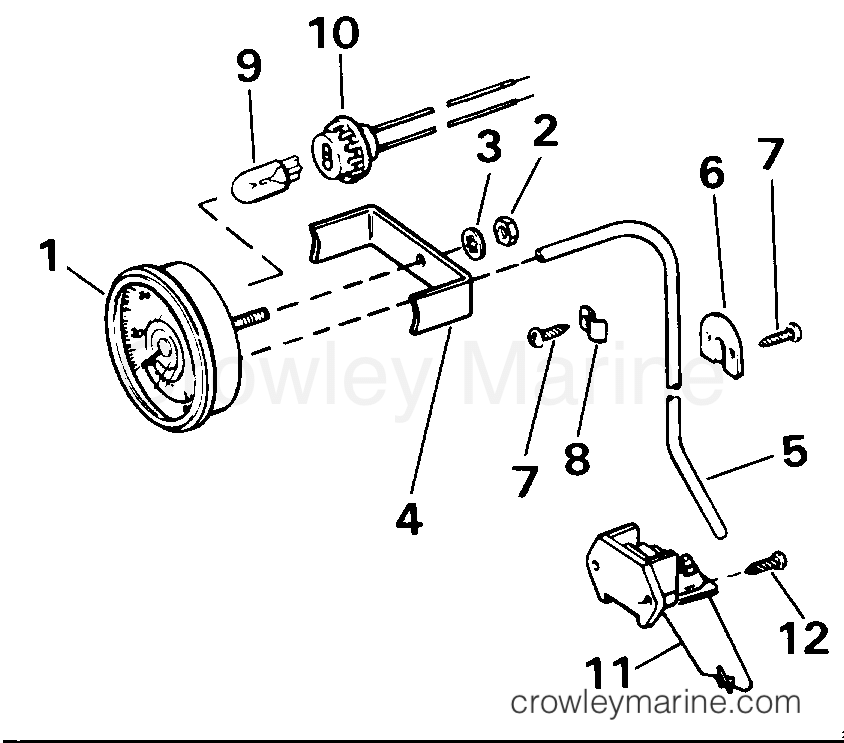 1989 Rigging OMC Stern Drive - All Models - SPEEDOMETER KIT-FLUSH MOUNT