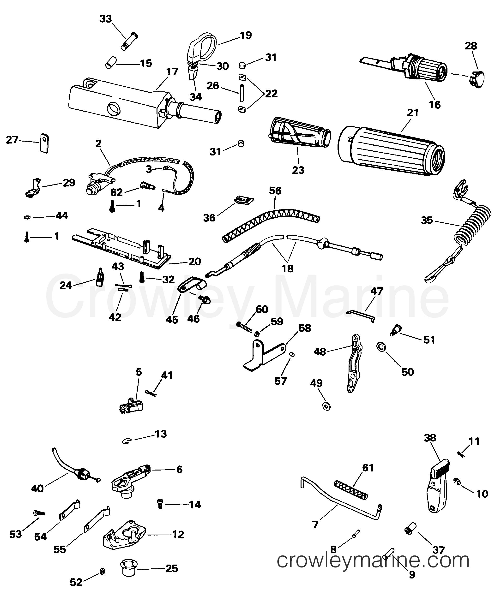 1998 Outboard 5 - BJ5FRBLECC - STEERING HANDLE