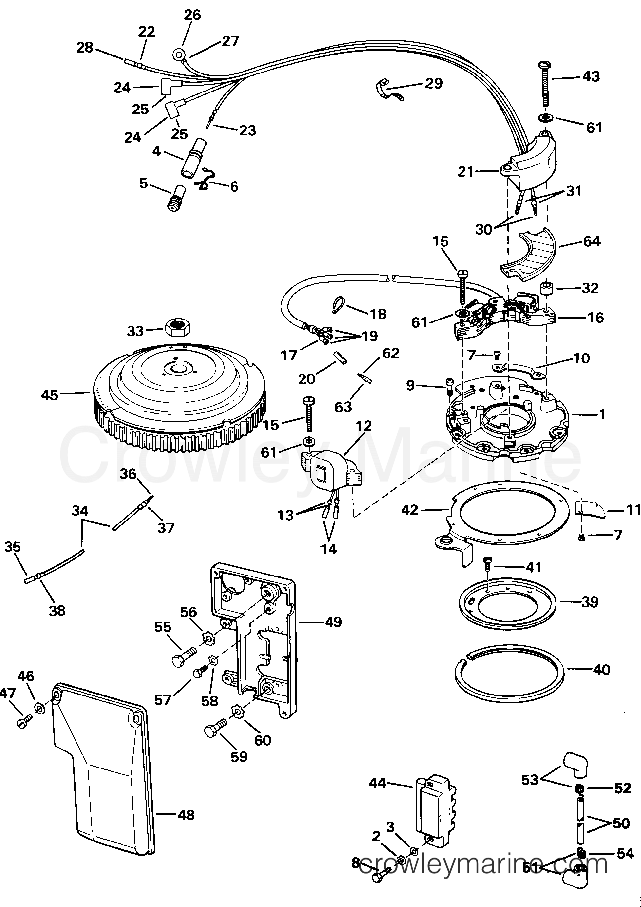 1992 Outboard 40 - E40TTLENM - IGNITION SYSTEM - ROPE START