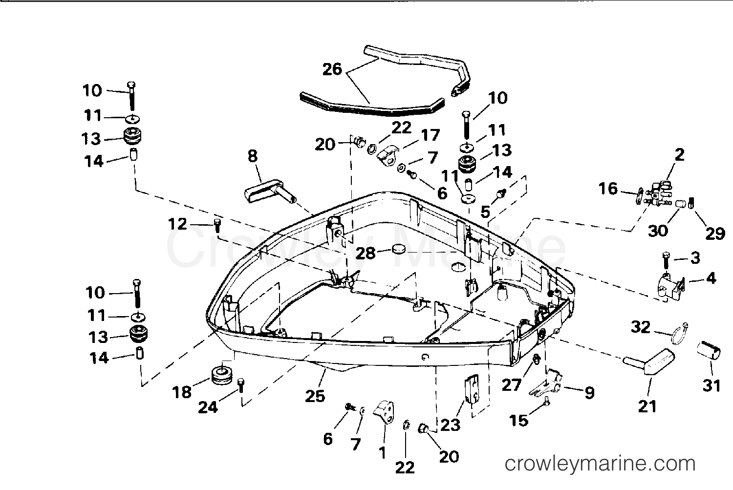 1994 Evinrude Outboards 100 - E100WTLERS LOWER ENGINE COVER section