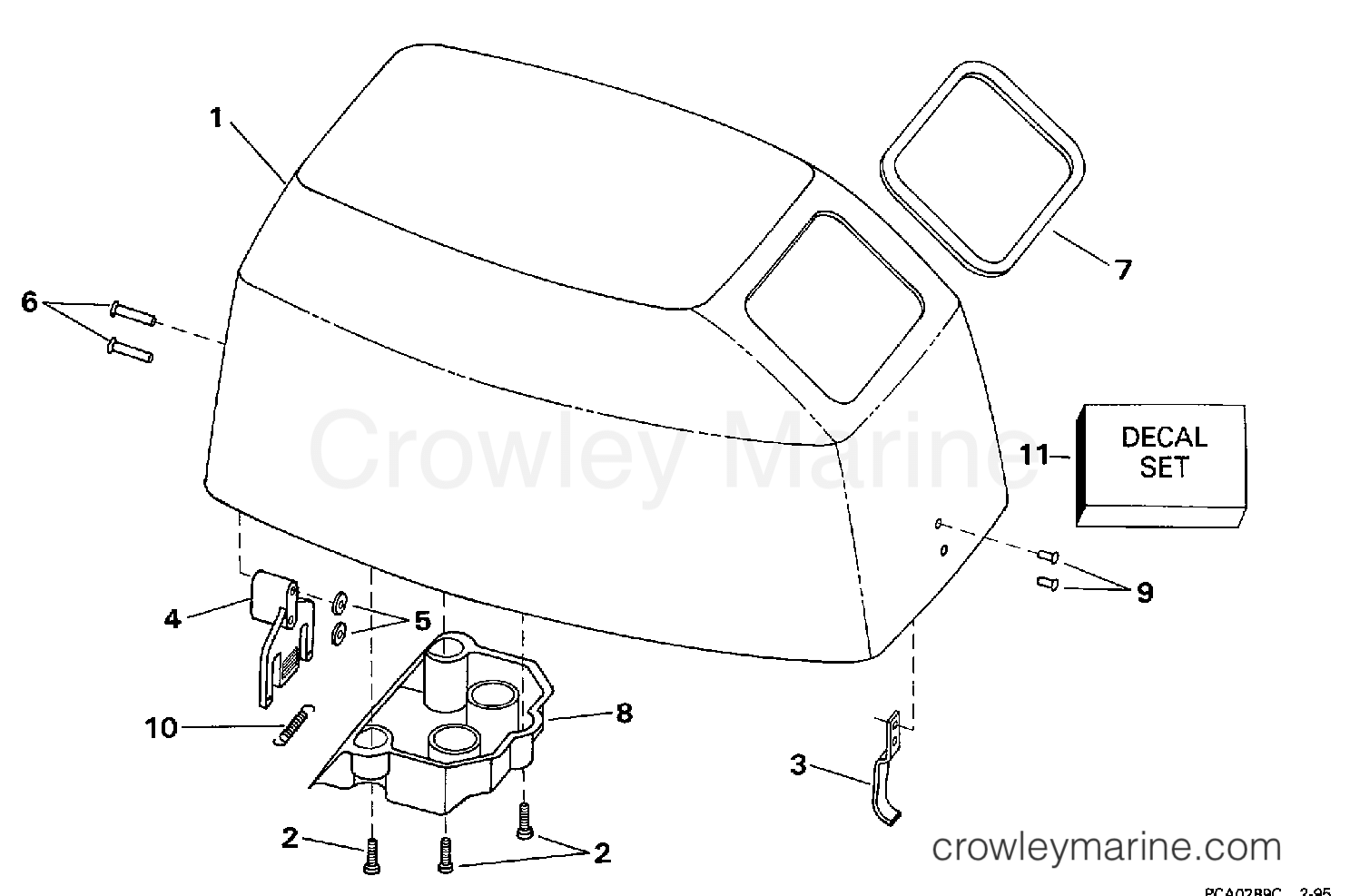 1997 Outboard 5 - BJ5DRLEUC - ENGINE COVER