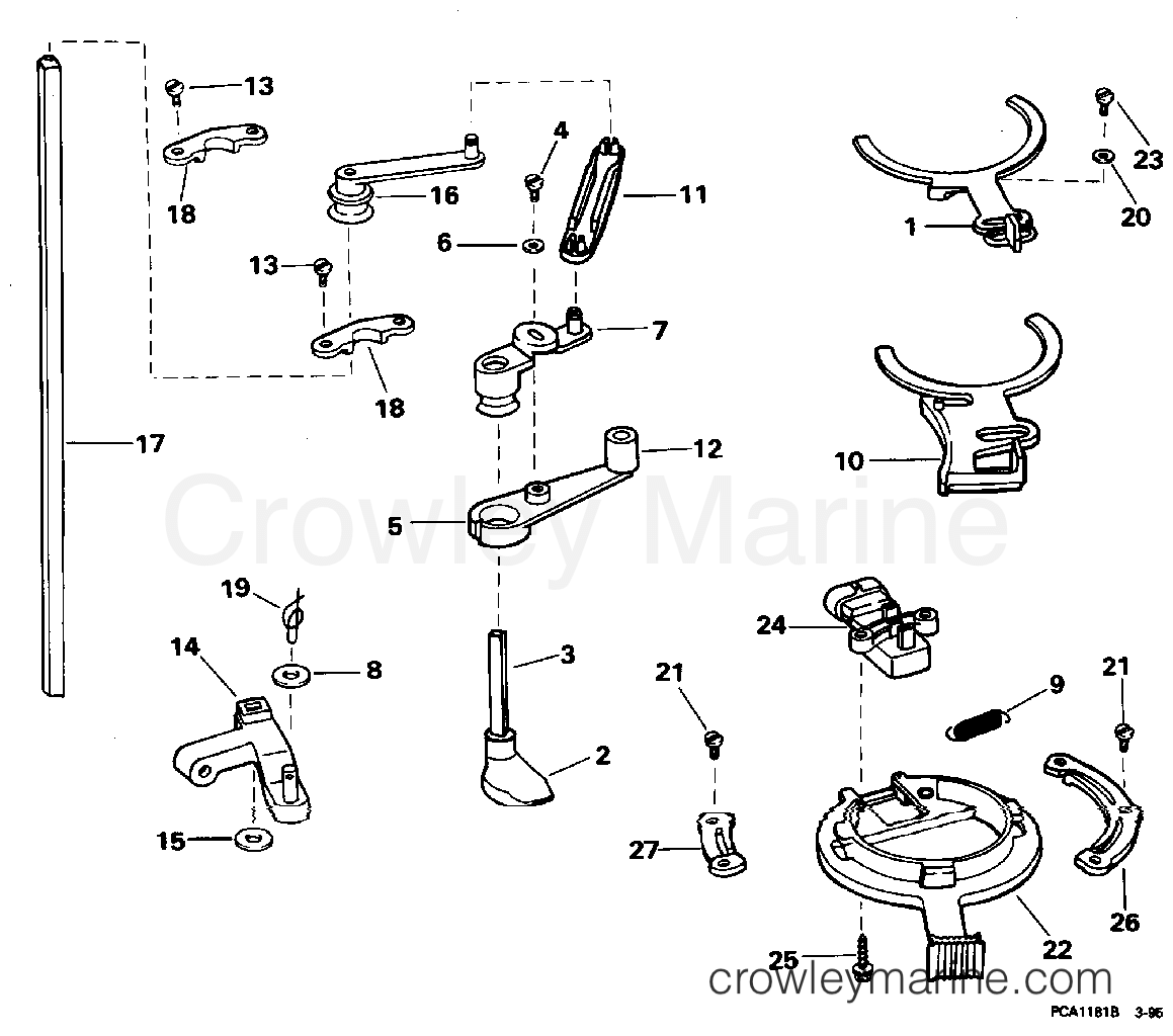 THROTTLE LINKAGE 1995 Johnson Outboards 115 J115ELEOC Crowley Marine