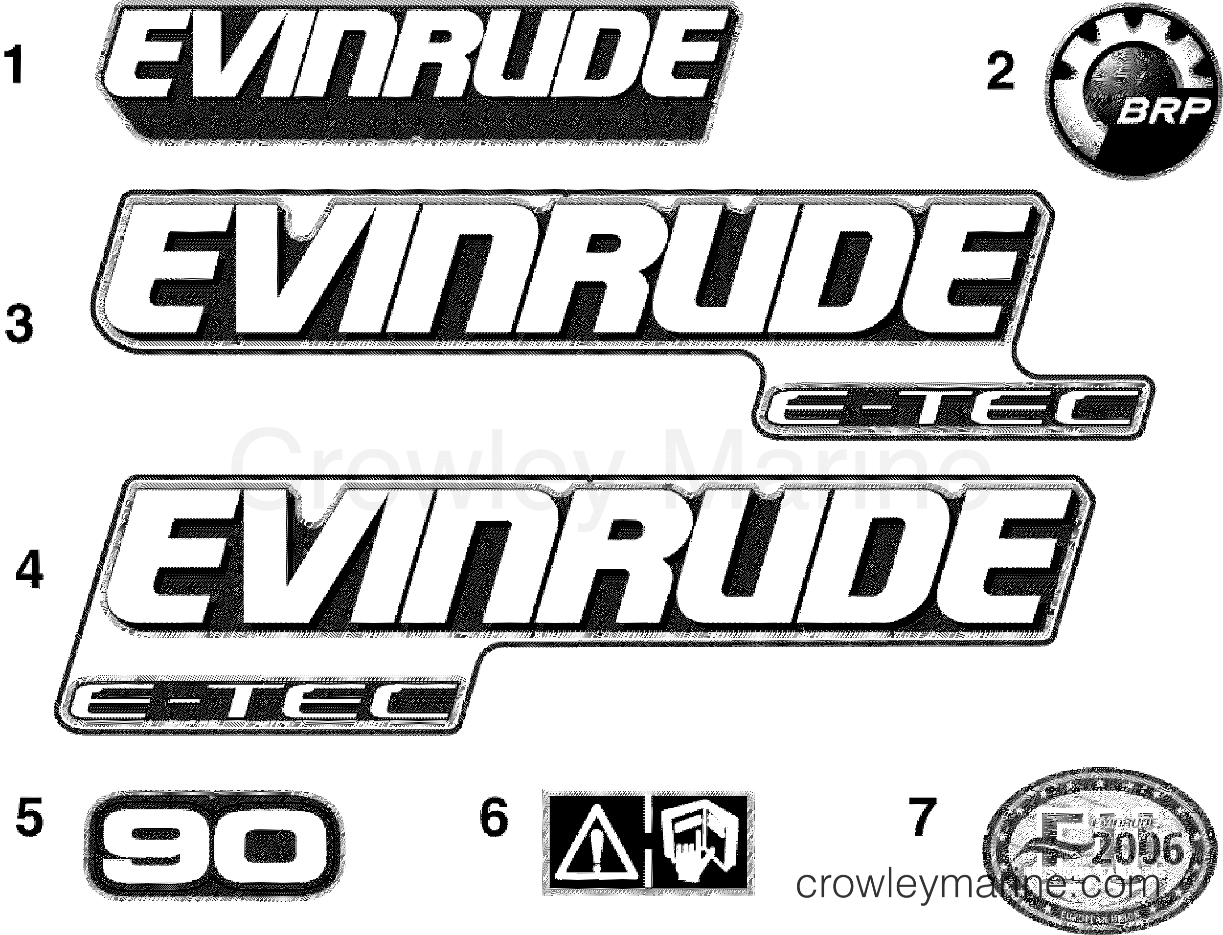 2009 Outboard 90 - E90DMXSES - DECALS