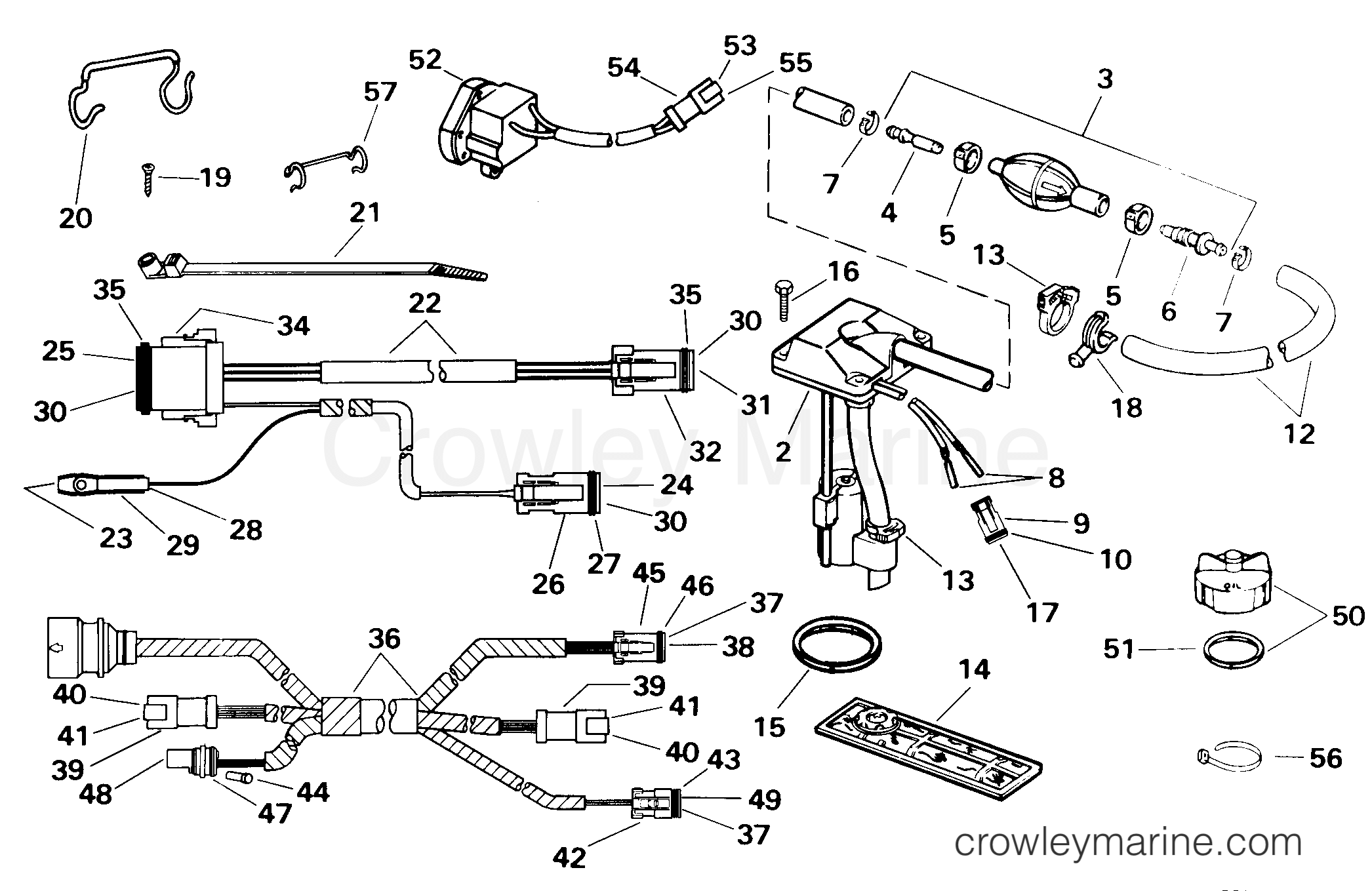 1999 Rigging Accessories - Electrical System - ENGINE CABLE ADAPTER KIT -- 95 BOAT TO 99 ENGINE (1)