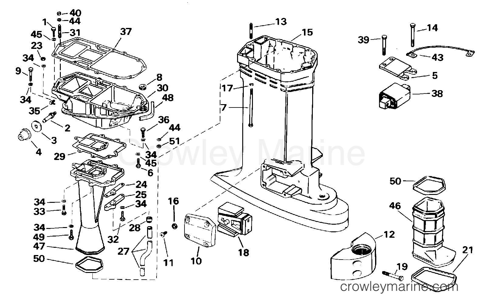 1995 Outboard 130 - E130TLEOA - EXHAUST HOUSING
