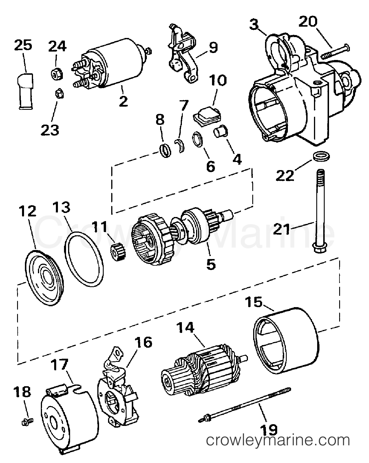1997 OMC Stern Drive 7.4 - 744FPLKD STARTER section