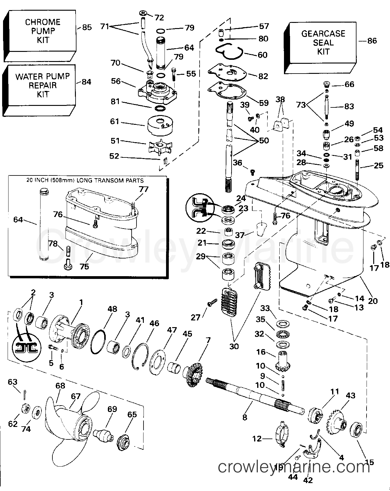 1991 Outboard 30 - J30TEEIC - GEARCASE