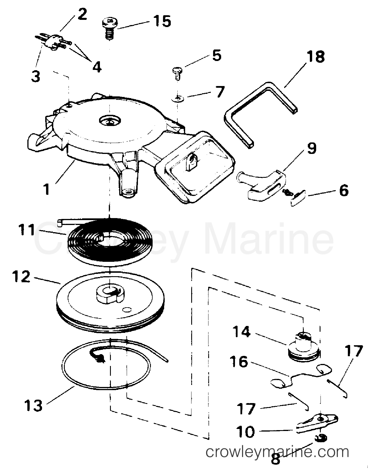 1993 Outboard 4 - J4RETB - REWIND STARTER