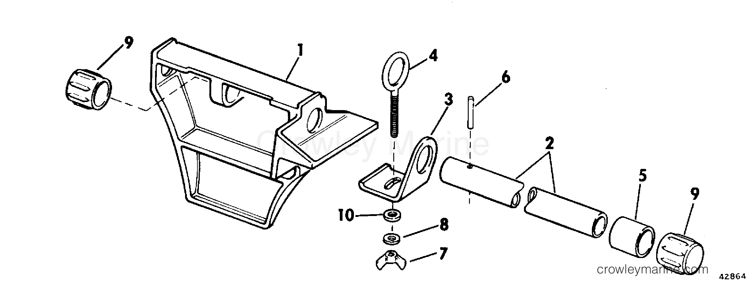 1979 Rigging Accessories - Miscellaneous - CANOE MOTOR BRACKET KIT