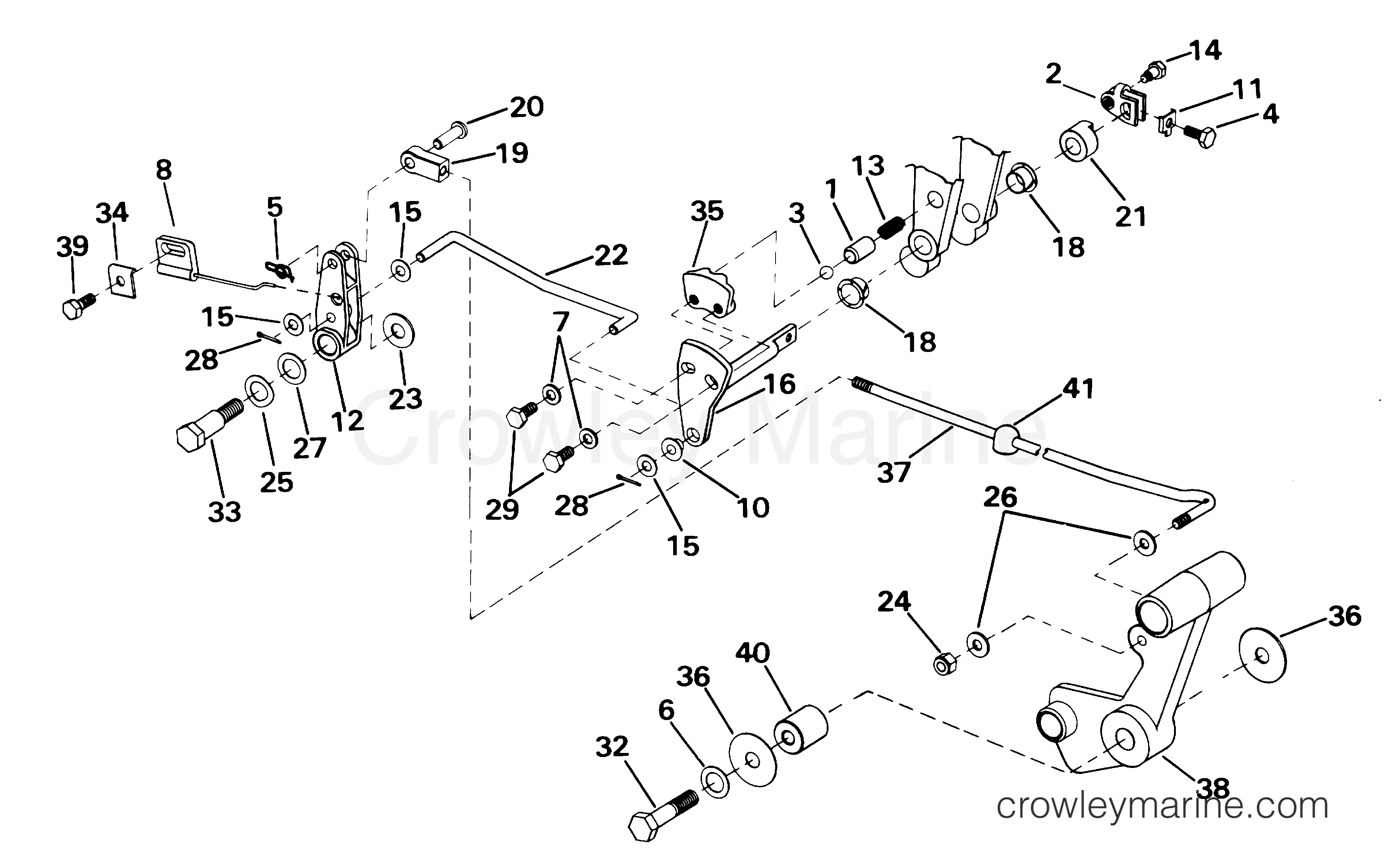 2001 Outboard 40 - J40RLSIF - SHIFT LINKAGE