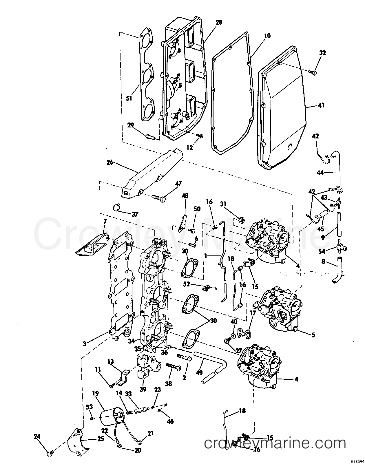 1982 Outboard 75 - J75ECNB - INTAKE MANIFOLD