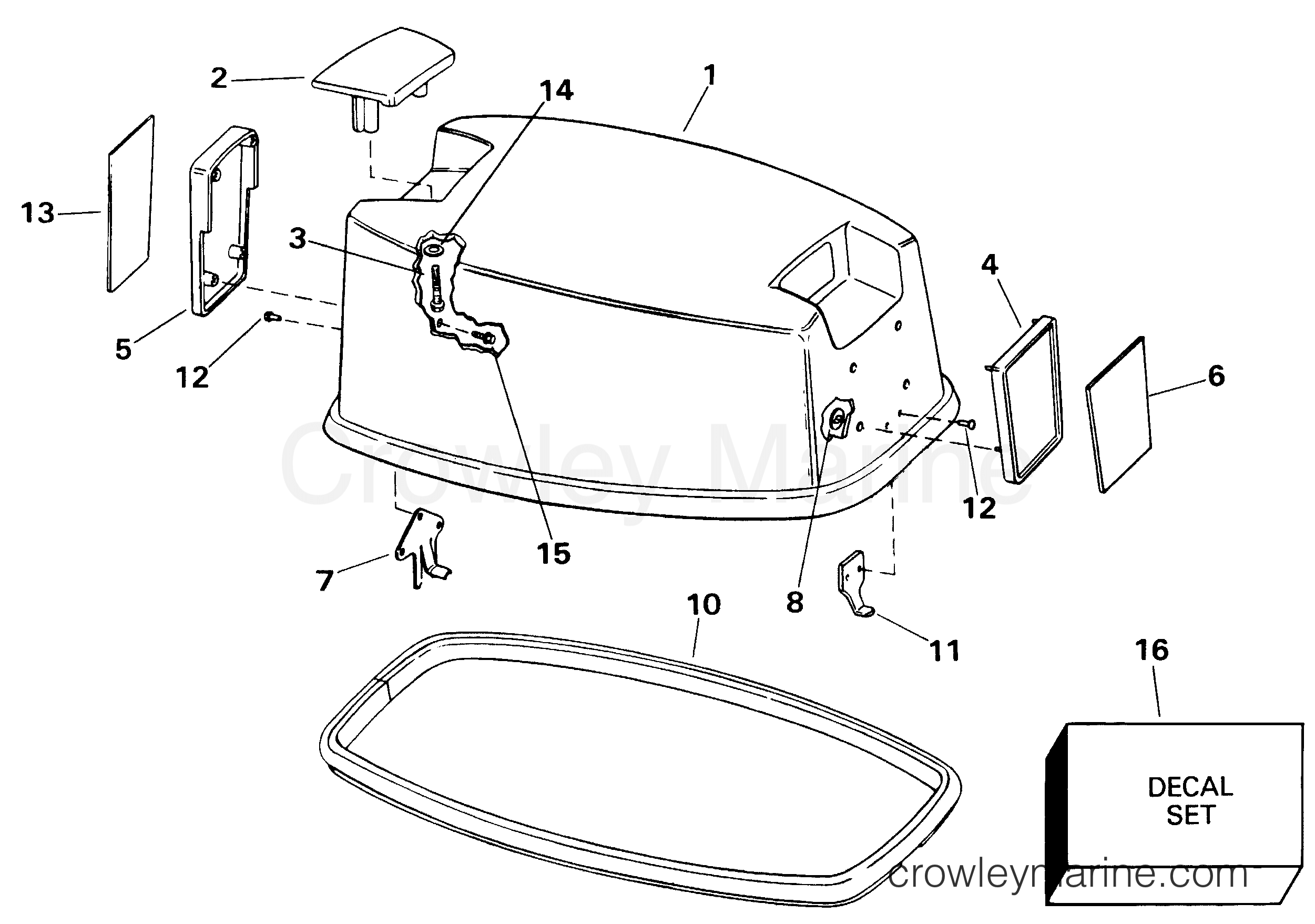 2001 Outboard 25 - J25WRLSIR - ENGINE COVER