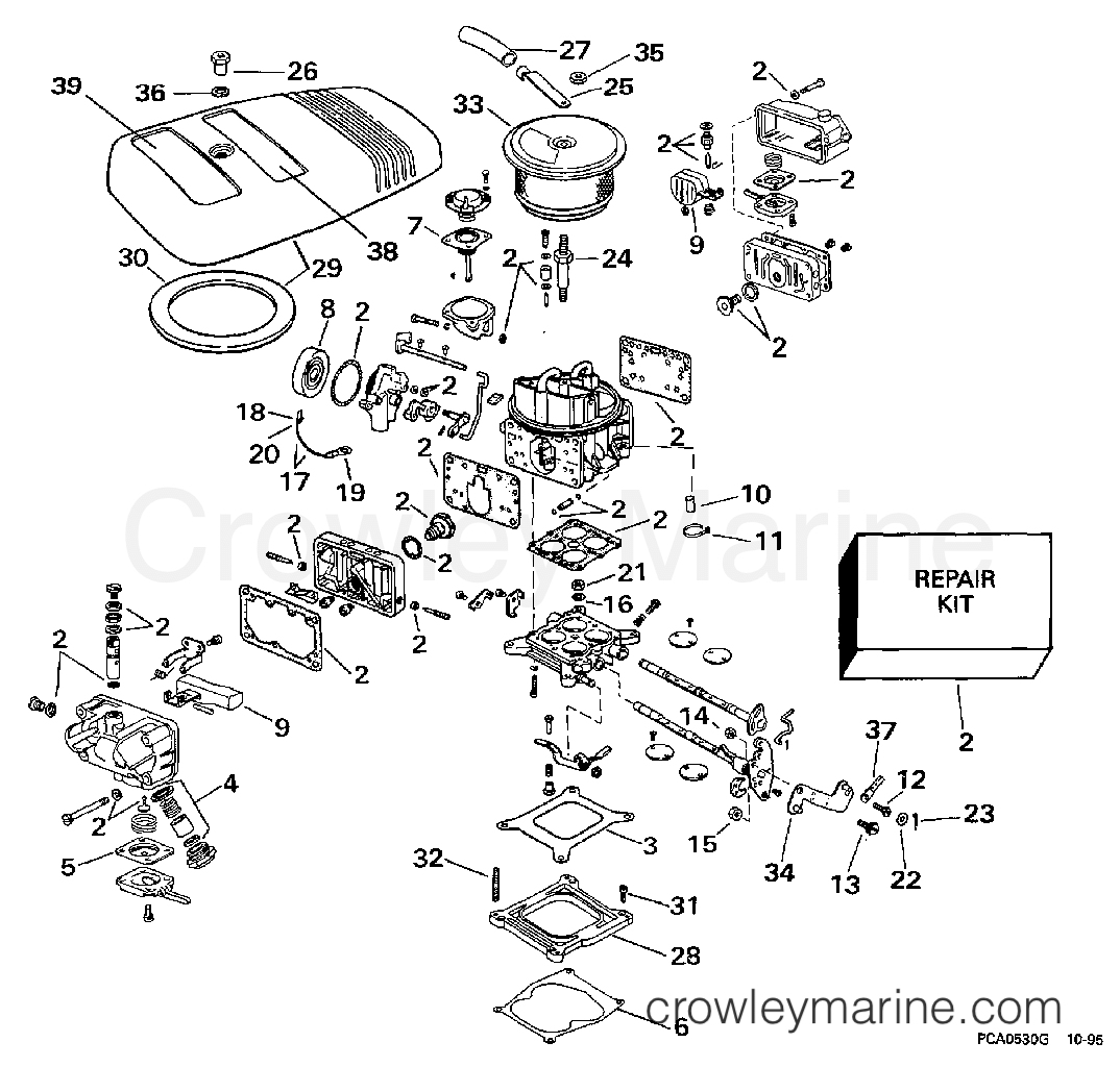 1997 OMC Stern Drive 7.4 - 744FPLKD CARBURETOR section