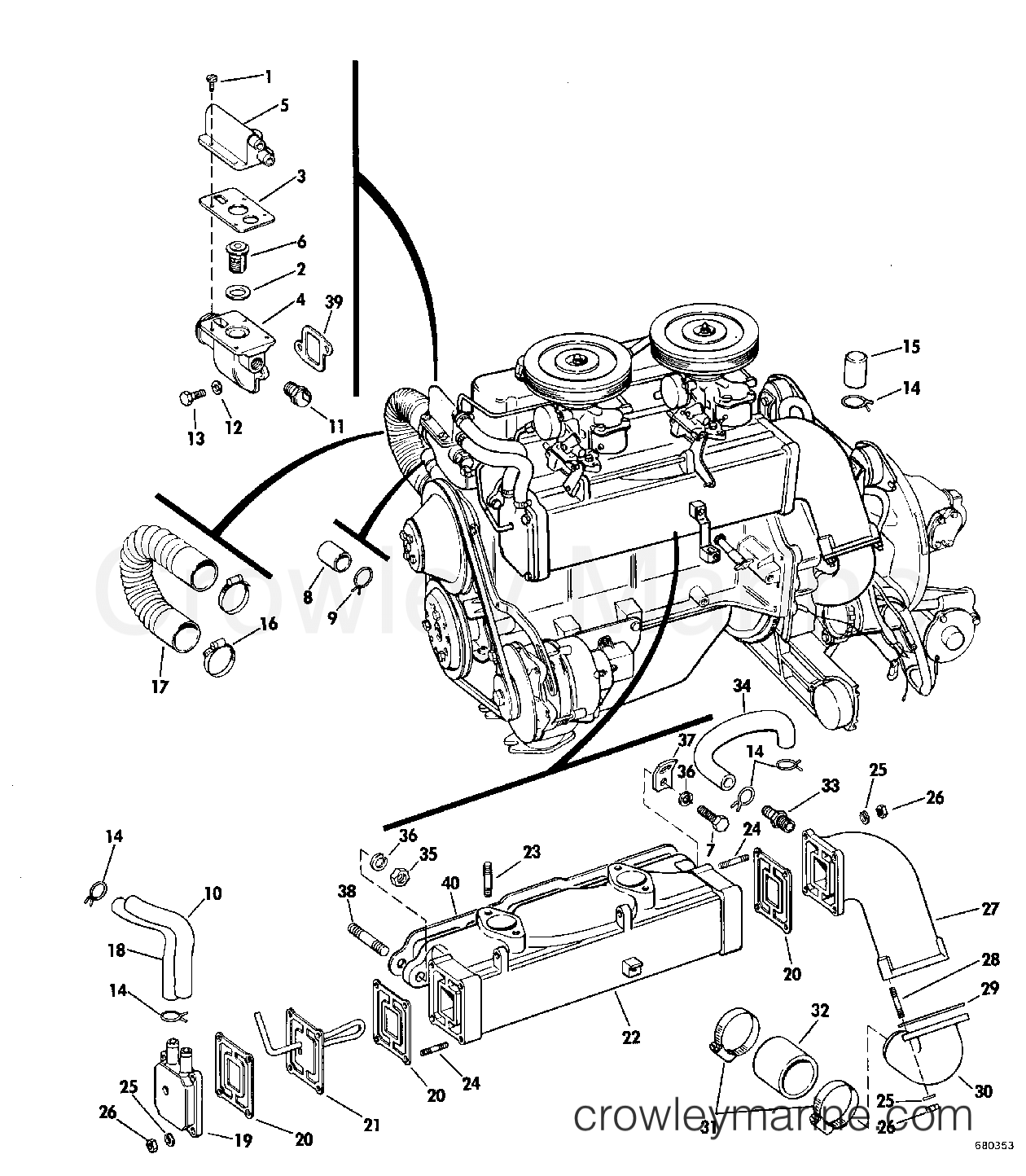 1968 Stern Drive 120 - CU-16C - COOLING SYSTEM GROUP