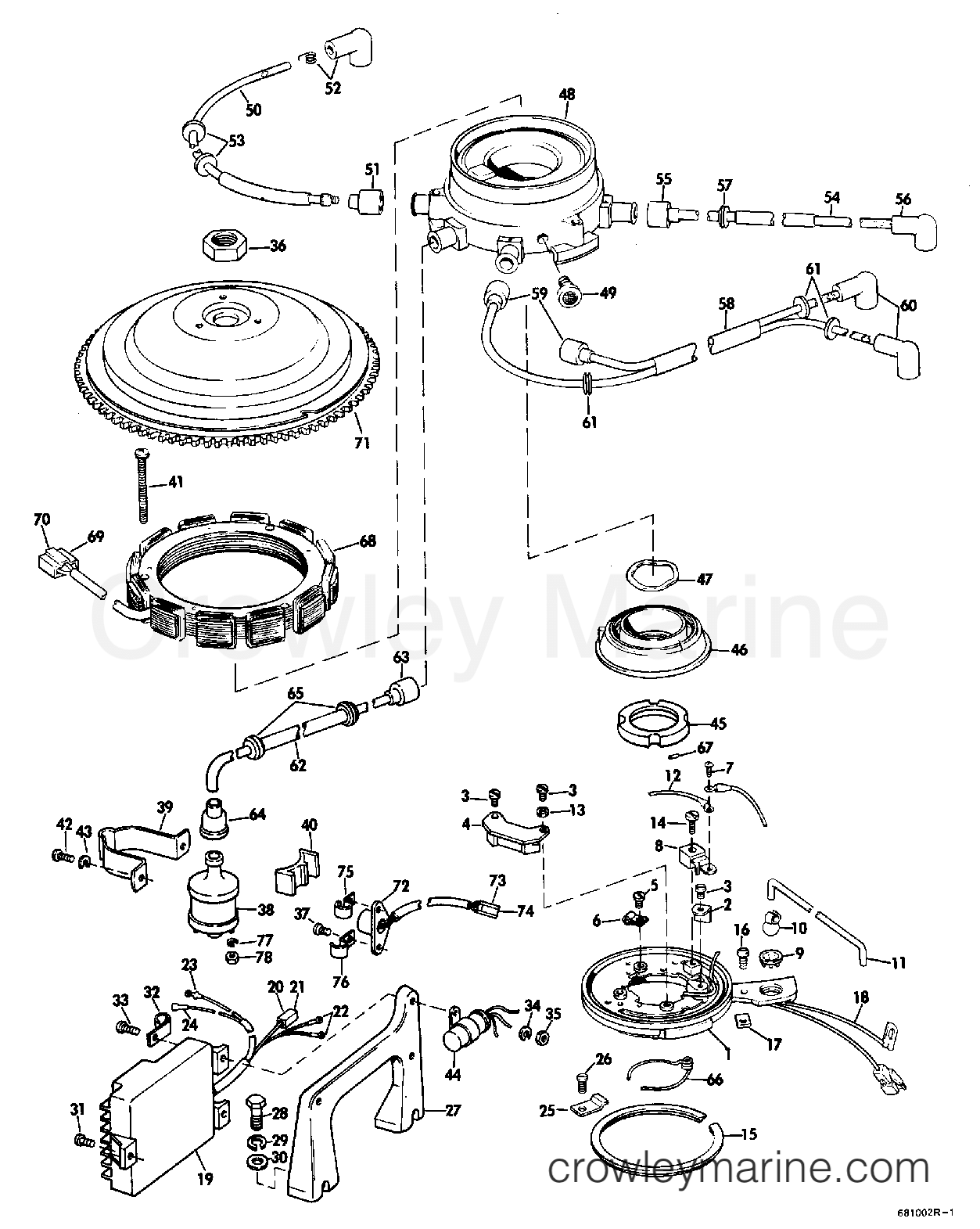 1968 Outboard 100 - 100883B - DISTRIBUTOR GROUP