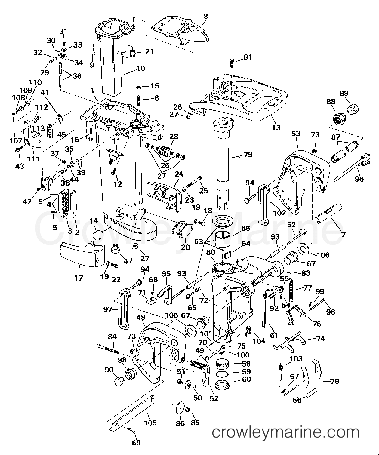 1996 Outboard 30 - BE30ELEDE - MIDSECTION