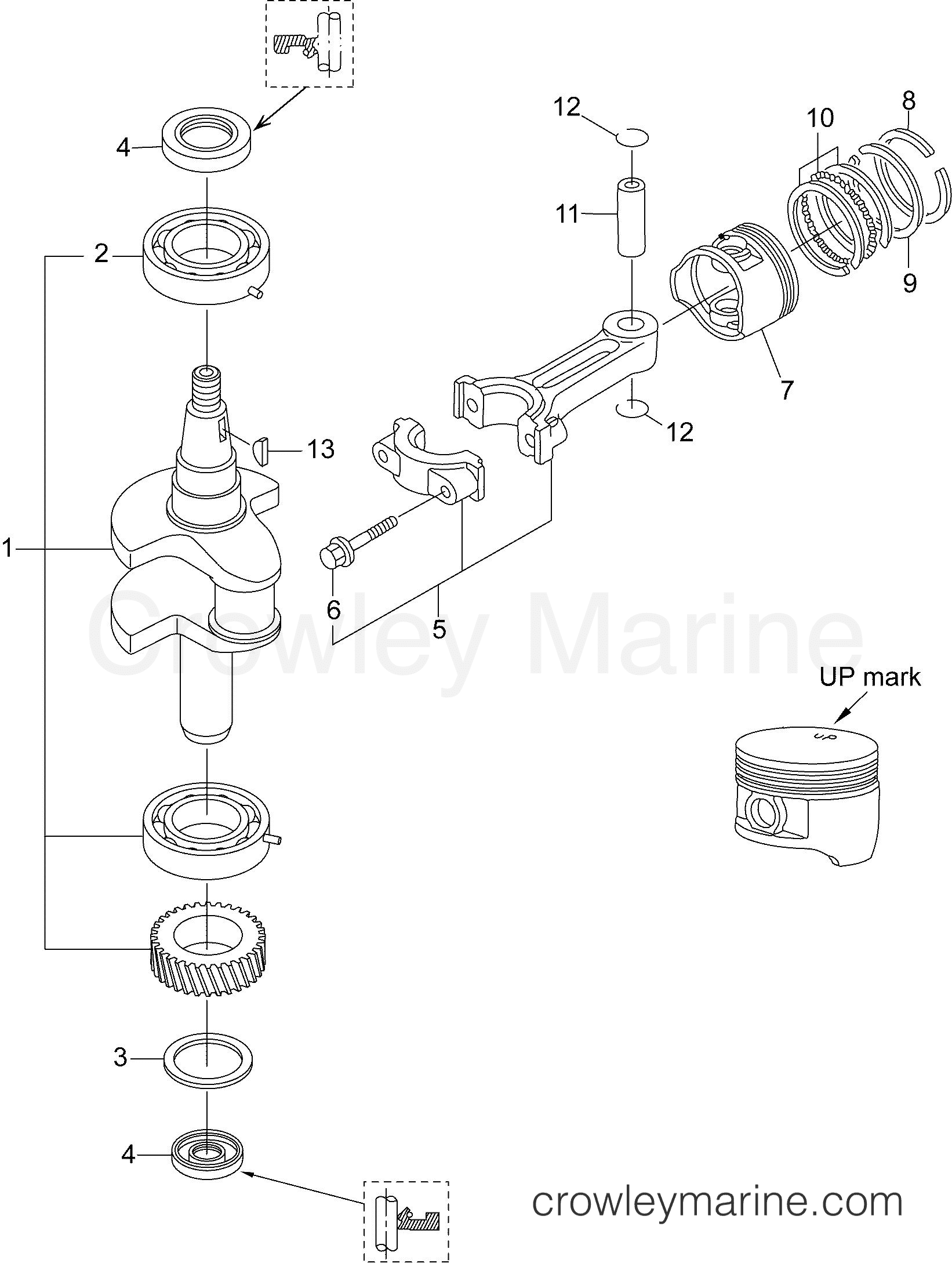 AA Outboard 3.5 PORTABLE - B3R4AAA - CRANKSHAFT & PISTON
