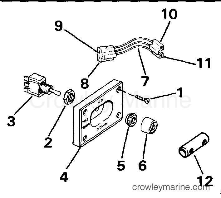 1994 Rigging OMC Stern Drive - All Models - TRIM/TILT SWITCH CONVERSION KIT-DUAL ENGINE