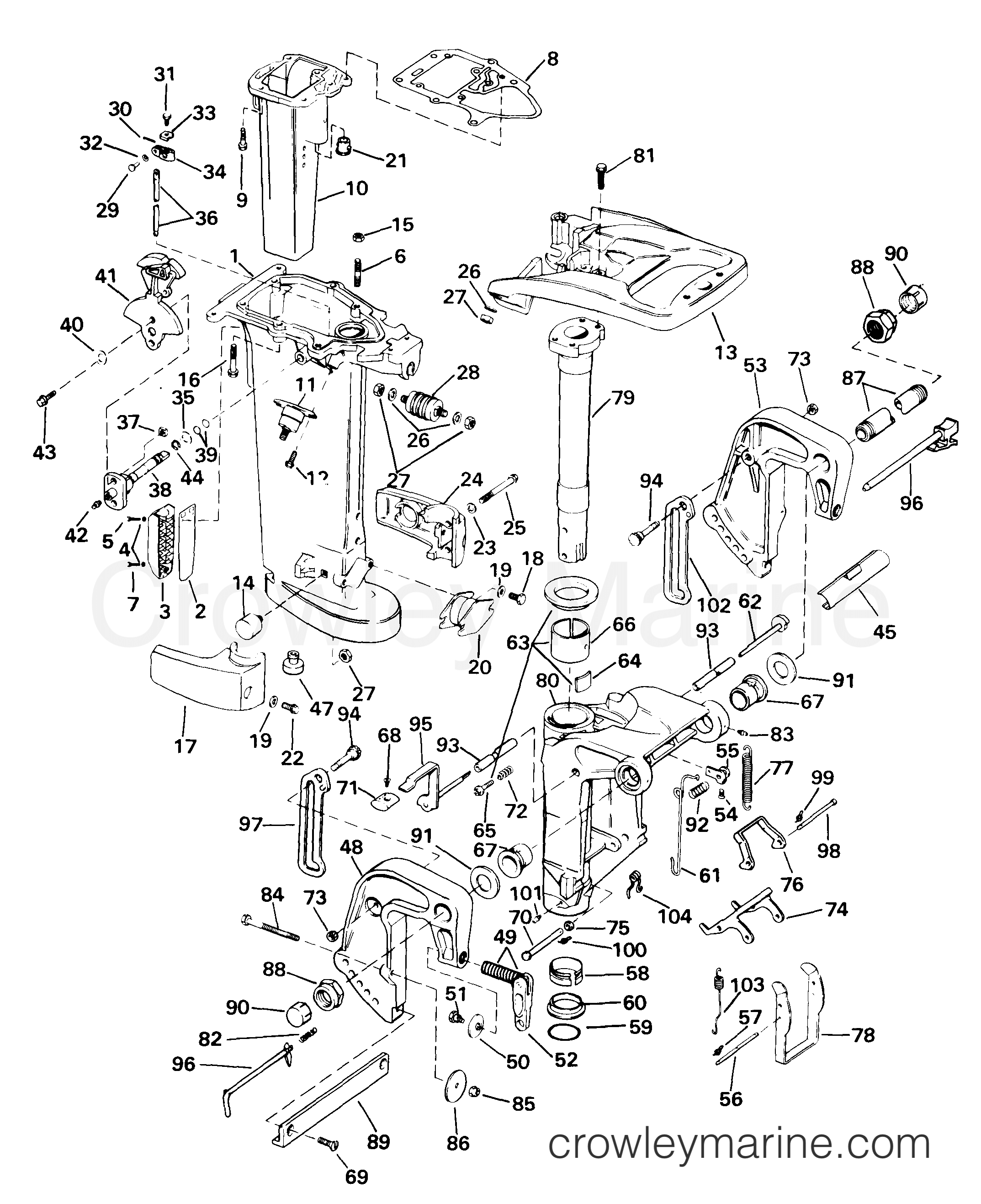 1999 Outboard 25 - E25WREES - MIDSECTION