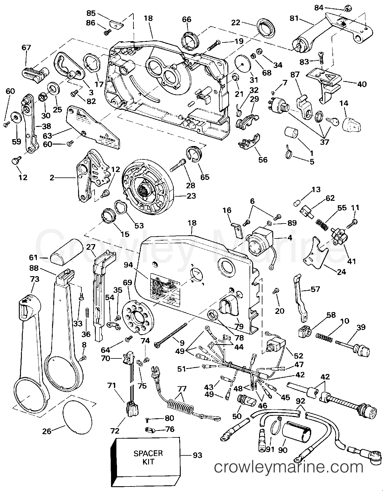 1993 Outboard 150 - E150WTLETS - REMOTE CONTROL