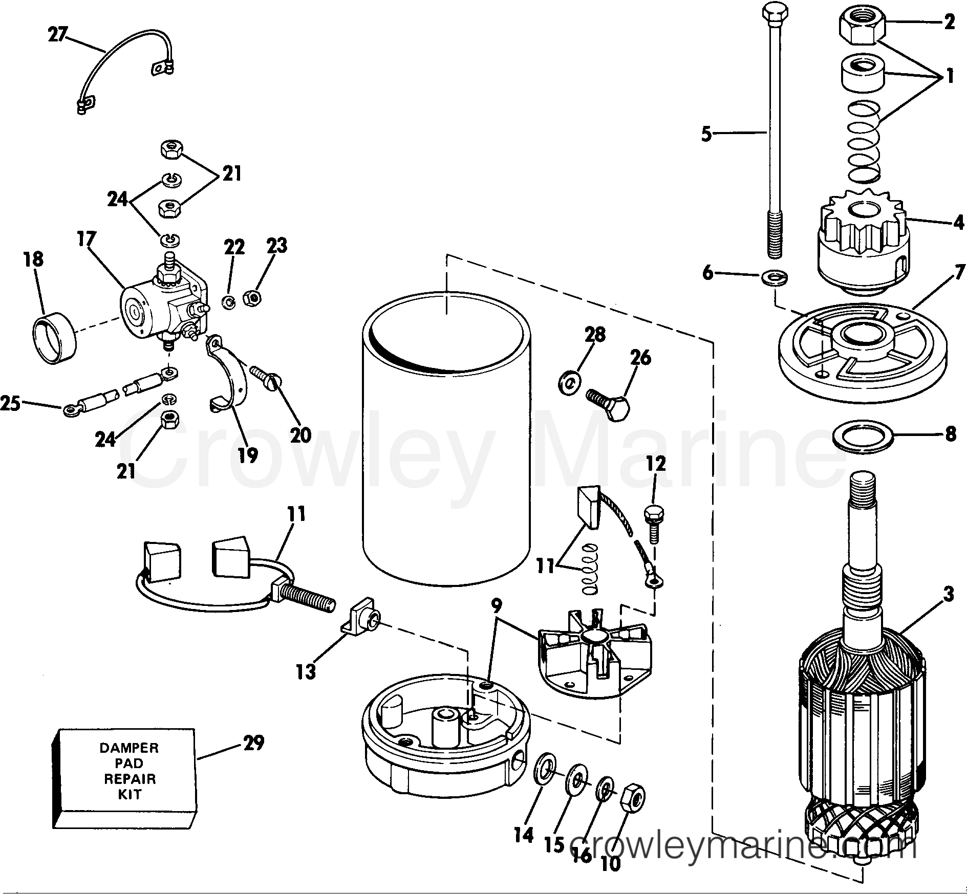 1985 Outboard 60 - J60ELCOD - ELECTRIC STARTER & SOLENOID