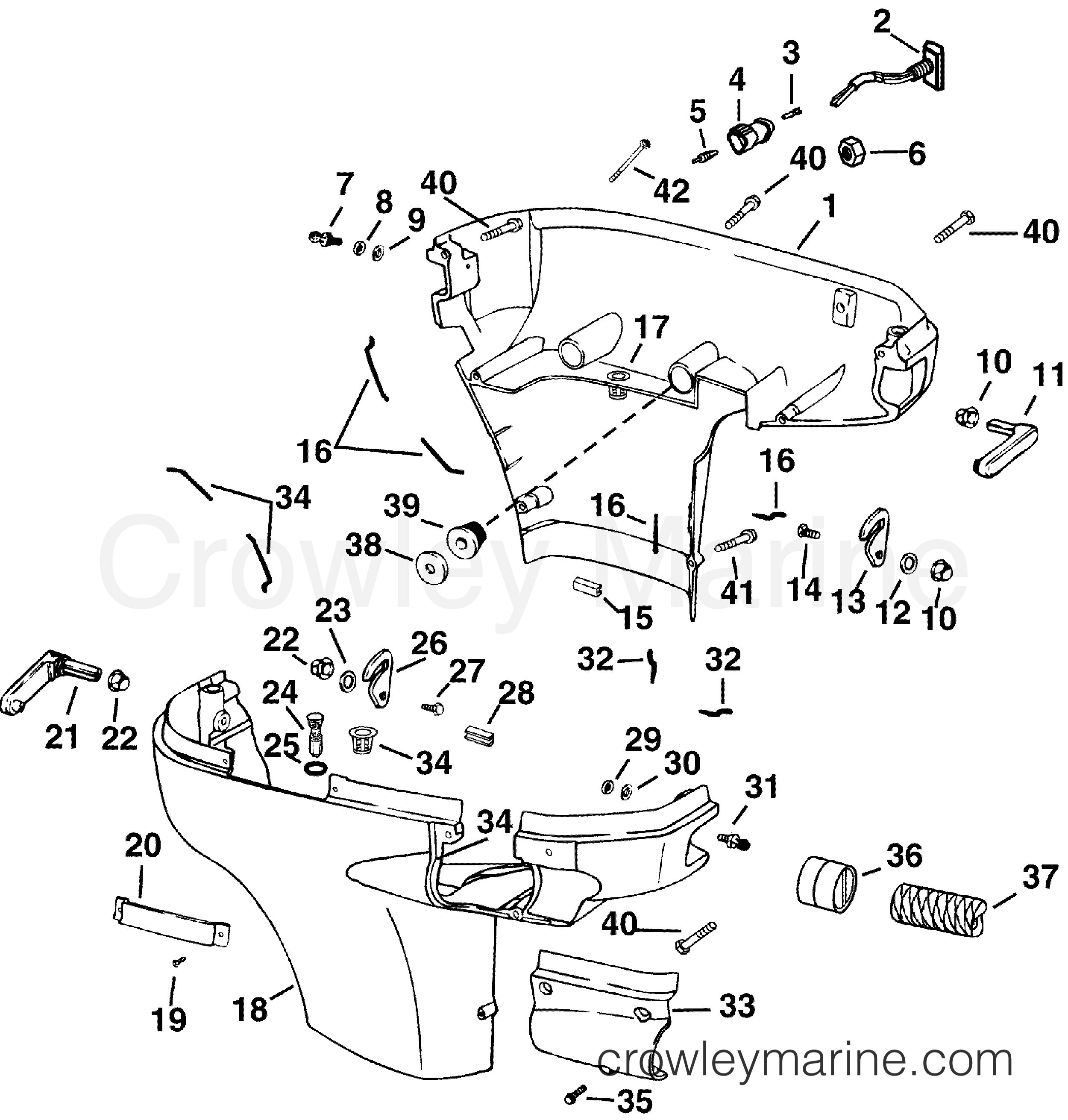 2006 Outboard 115 - E115FPLSDS - LOWER ENGINE COVER