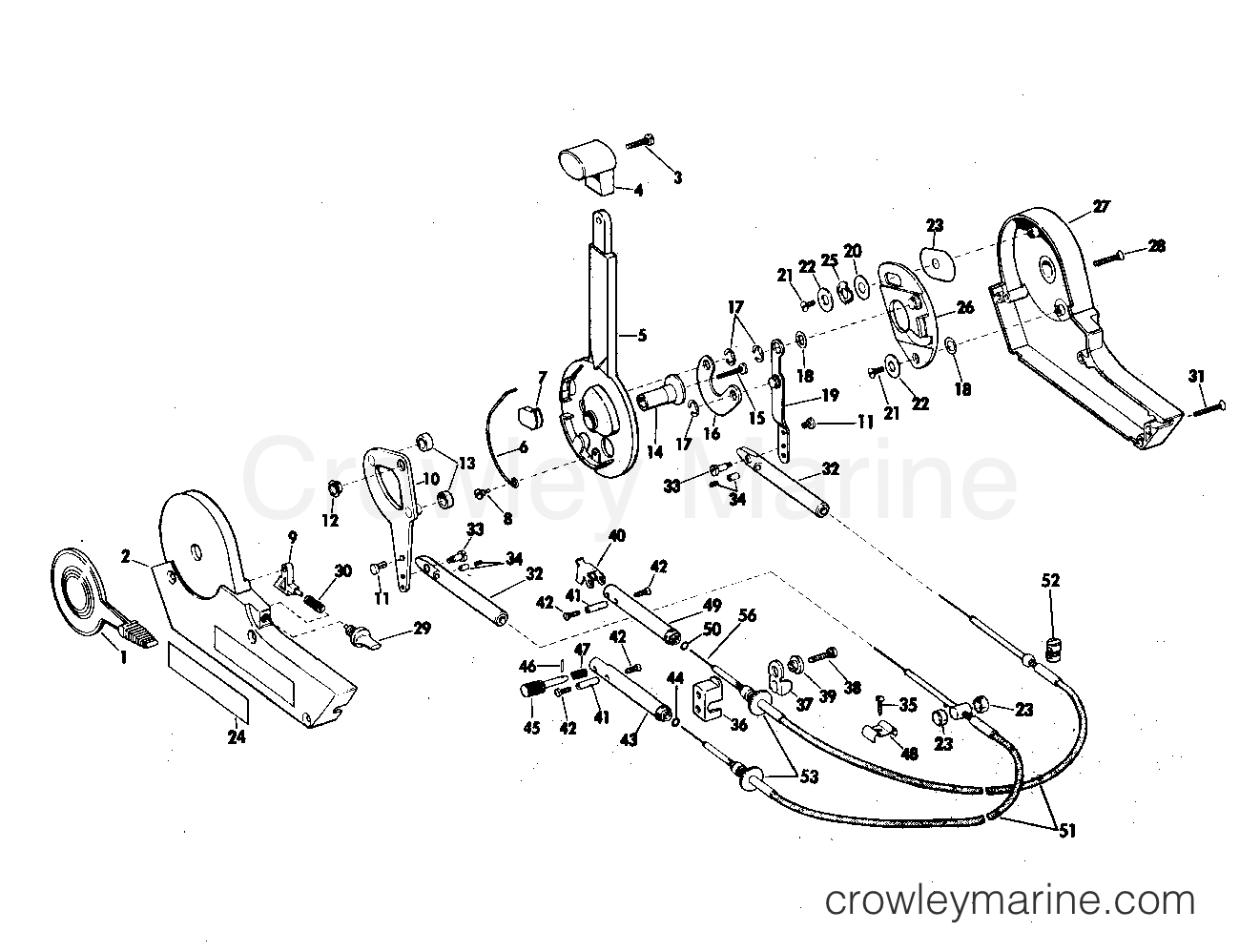 1973 Rigging Accessories - Remote Controls - SINGLE LEVER REMOTE CONTROL