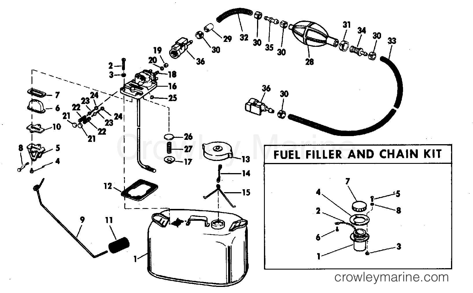 6 GALLON FUEL TANK KIT 1972 Rigging Parts Accessories Fuel System
