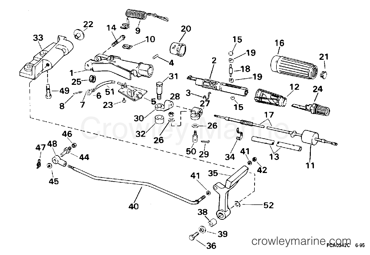 1996 Outboard 25 - SJ25RDEDC - STEERING & SHIFT HANDLE