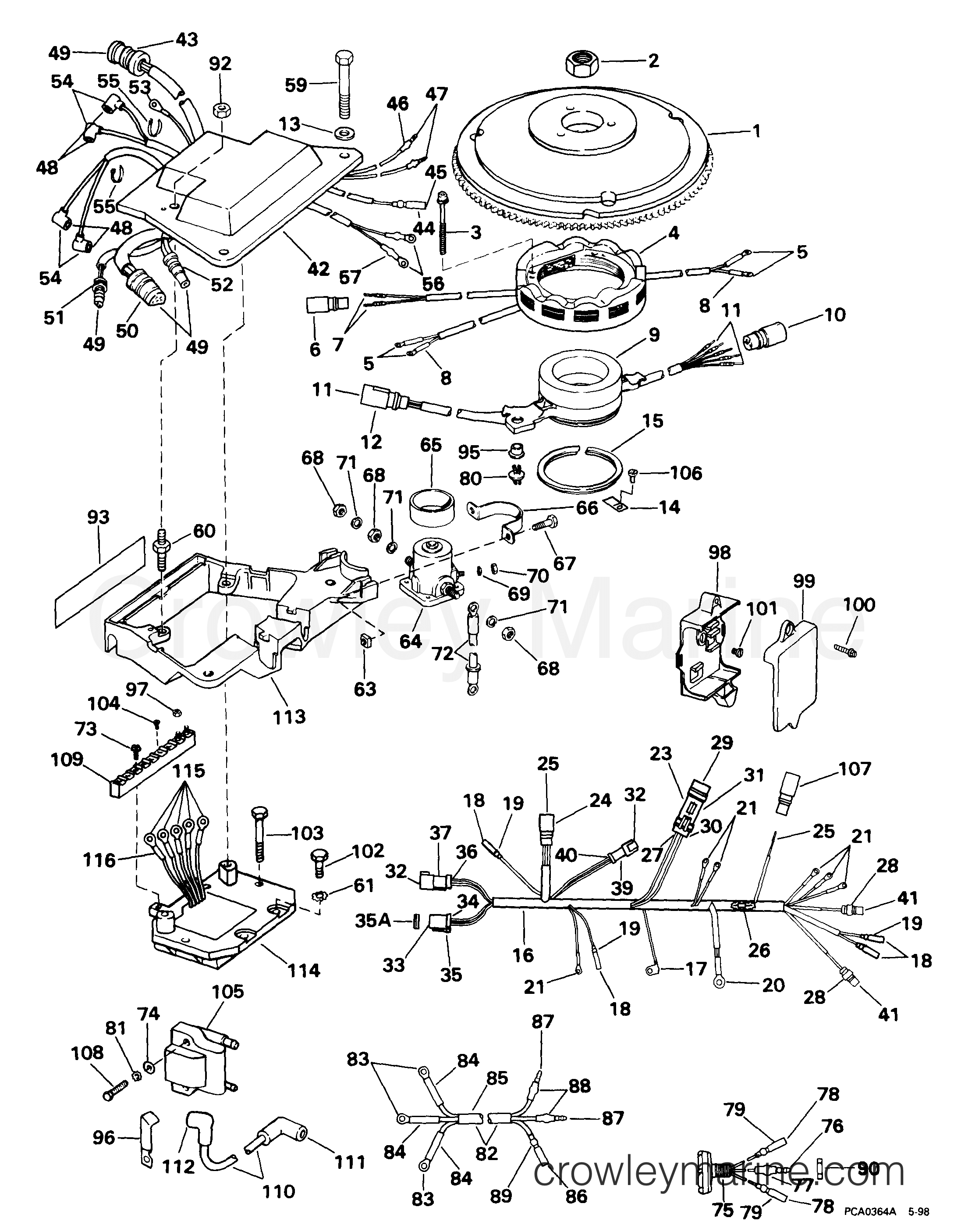 1999 Outboard 130 - J130PXEED - IGNITION SYSTEM