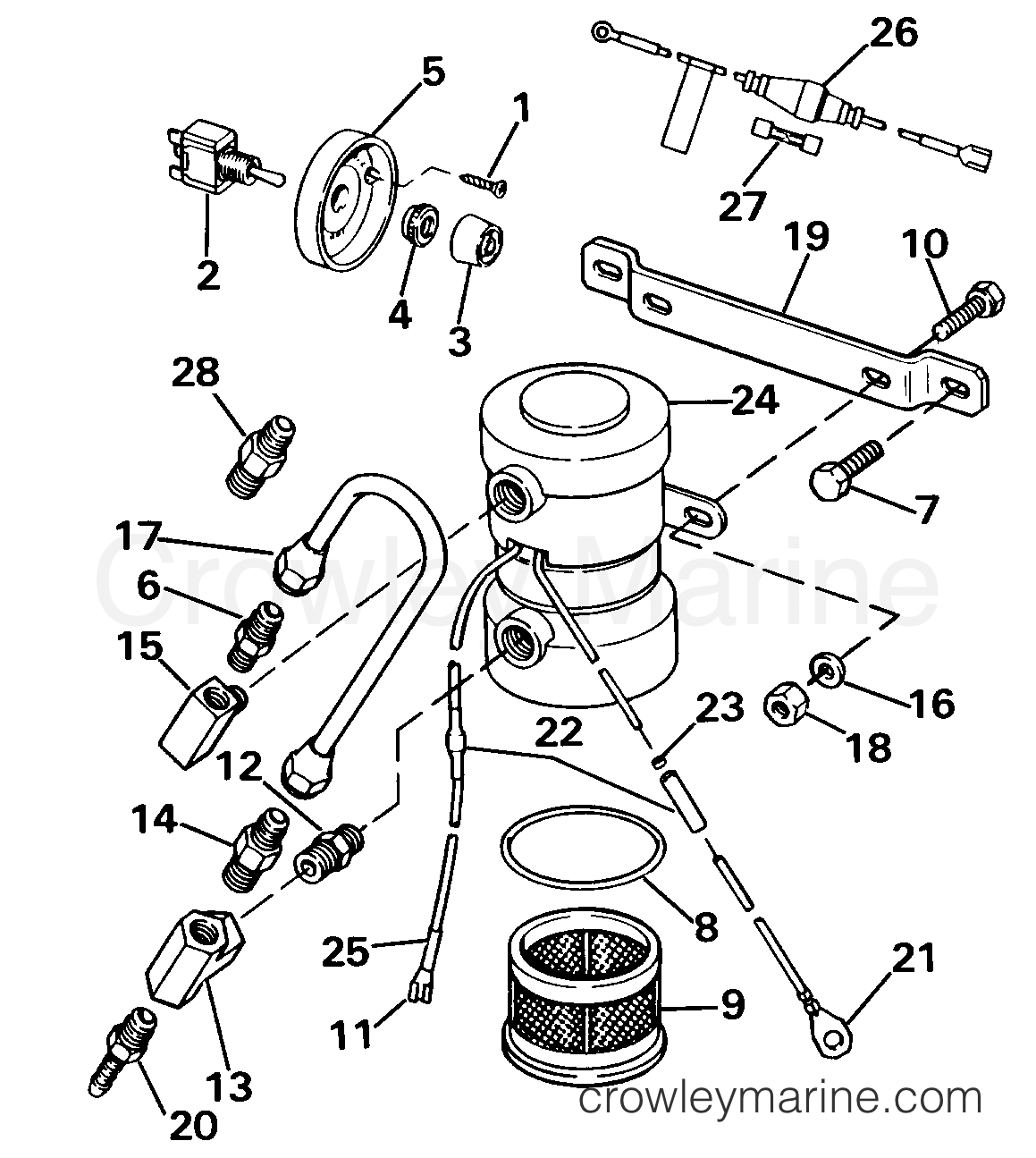 1985 Rigging Parts Accessories - Fuel System - ELECTRIC PRIMER PUMP ASSY. V-4, V-6, V-8 & SEA DRIVE