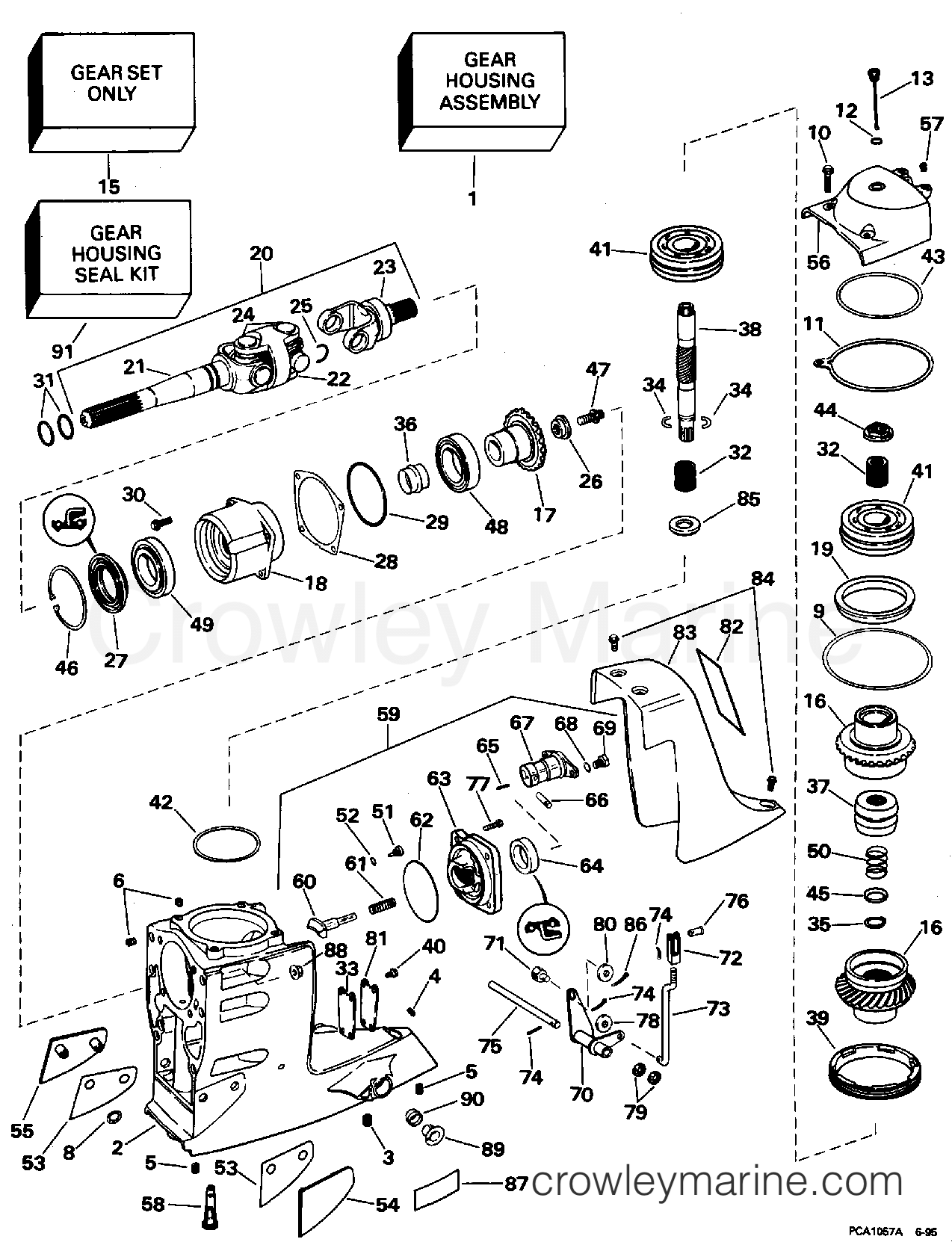 1995 Stern Drive 3 - 302CPHUB - UPPER GEAR HOUSING