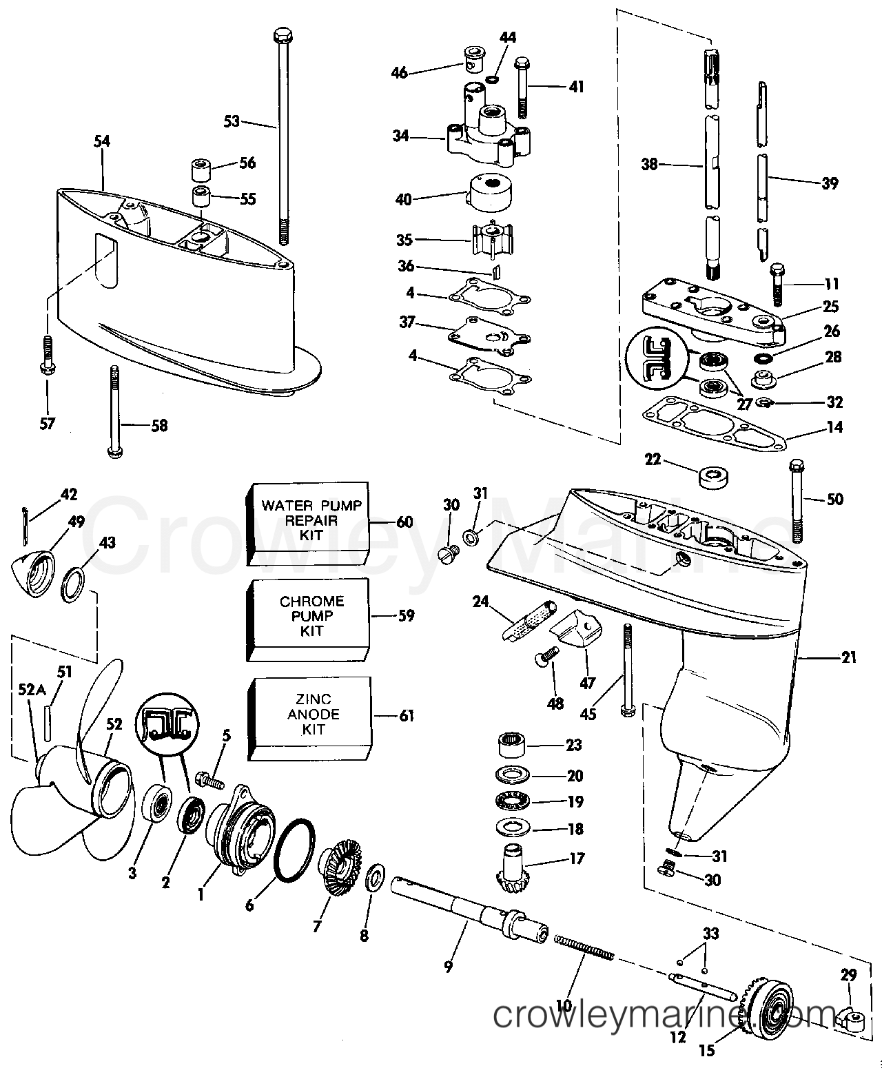 1988 Outboard 4 - J4RDHCCS - GEARCASE